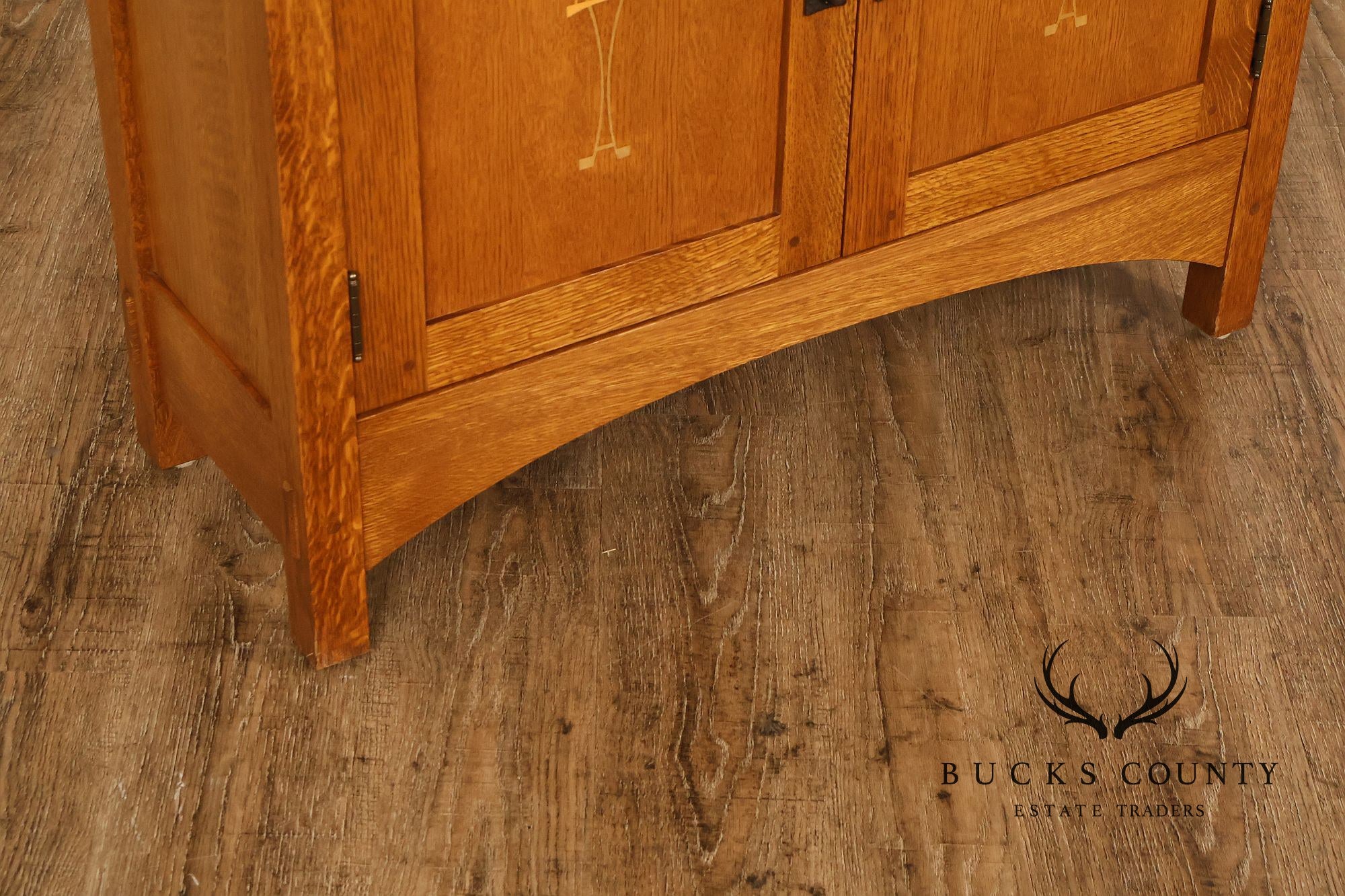 Stickley Mission Collection Harvey Ellis Inlay Oak Small Cabinet