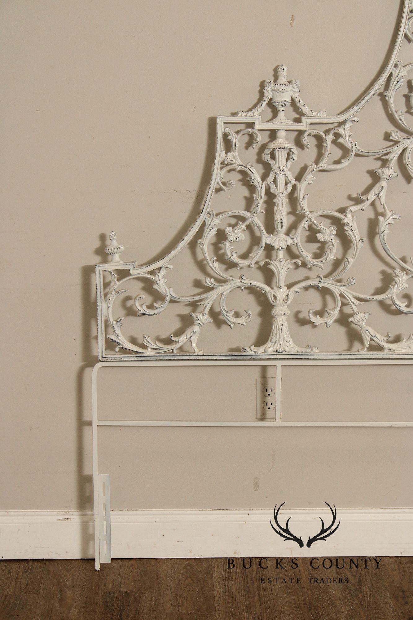 Rococo Style Ornate Metal King Headboard