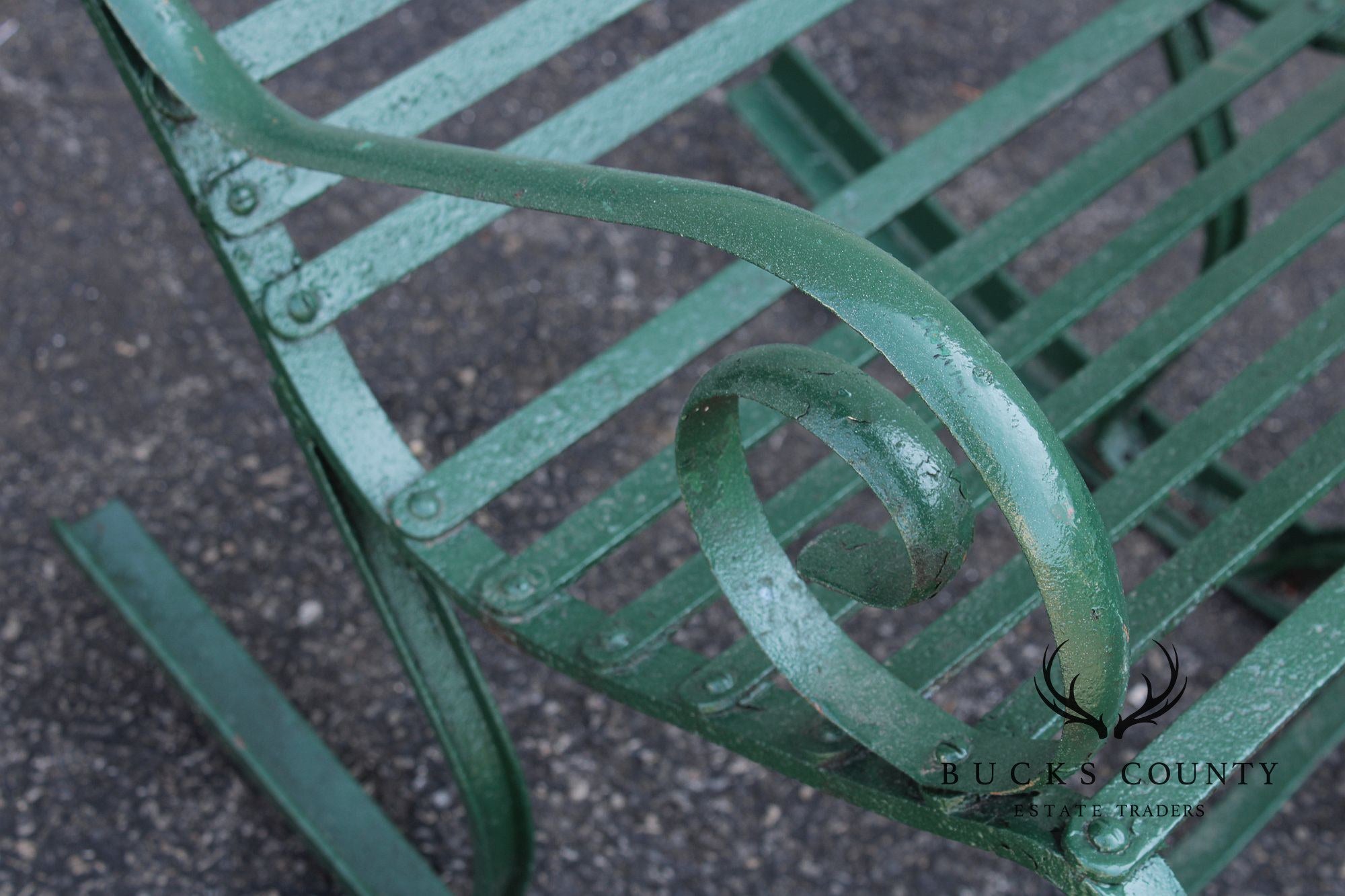 Antique Wrought Iron Outdoor Garden Rocking Chair