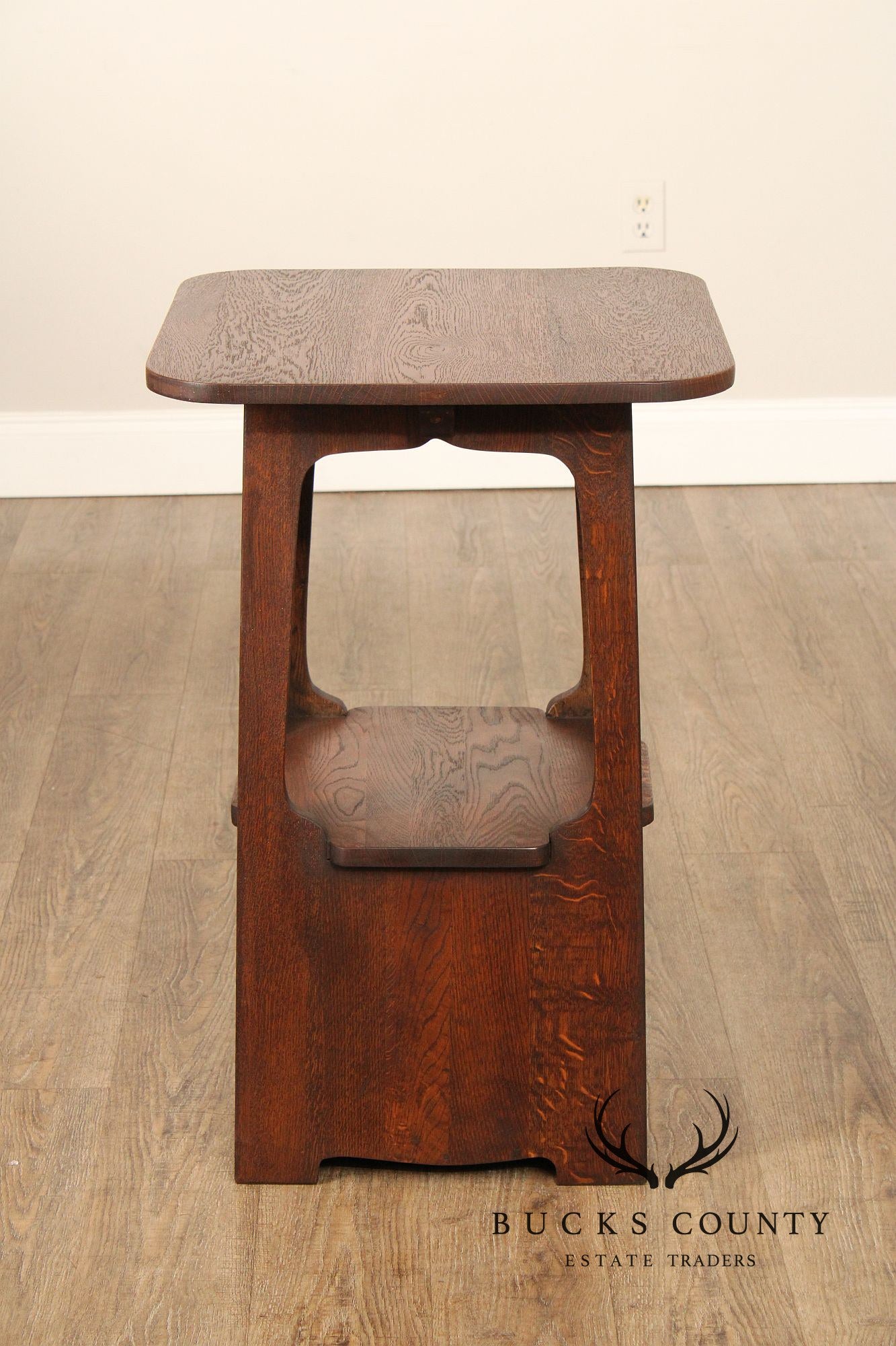 Antique Arts & Crafts Oak Pagoda Tabouret Table