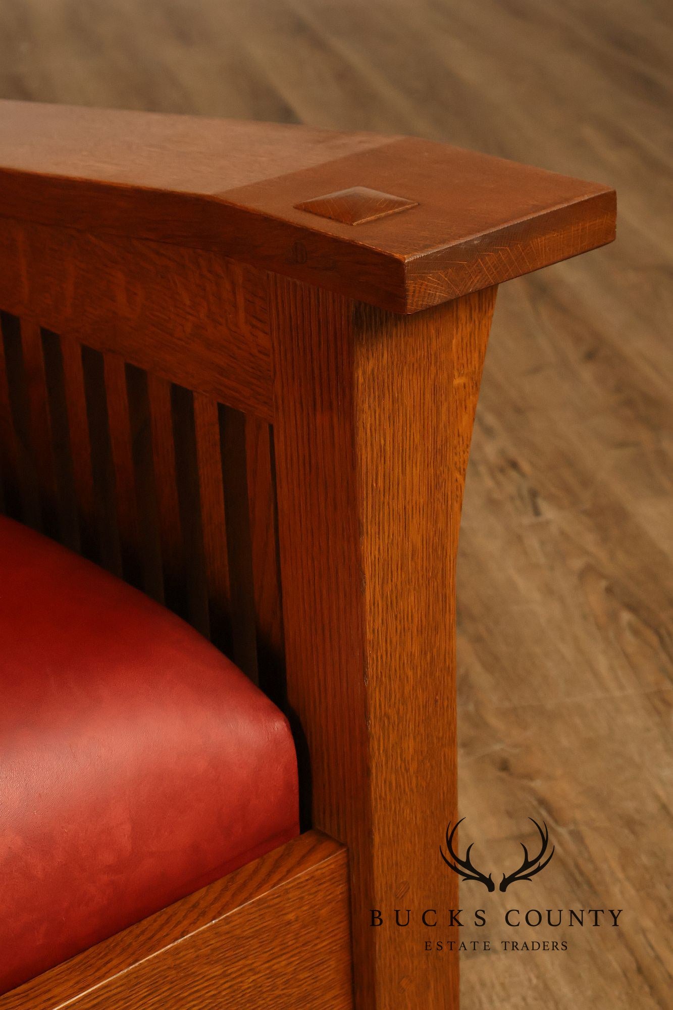 Stickley Mission Collection Pair Of Oak And Leather Morris Chairs