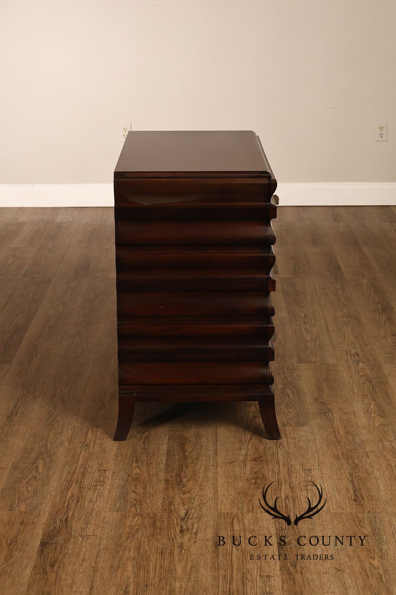 Hickory White Contemporary Ripple Front Three Drawer Chest