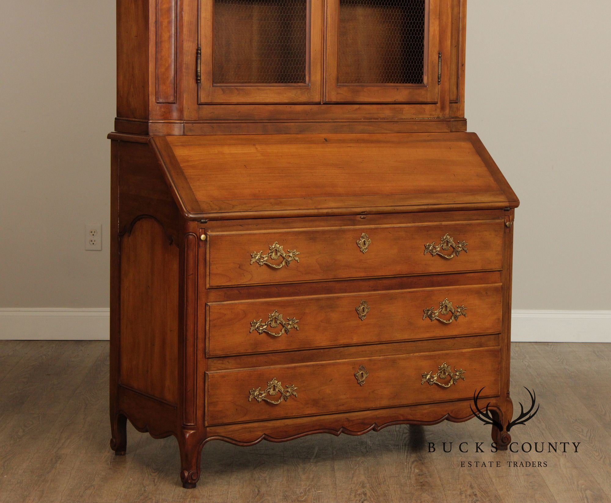 Baker Collector's Edition French Provincial Style Bookcase Top Secretary Desk