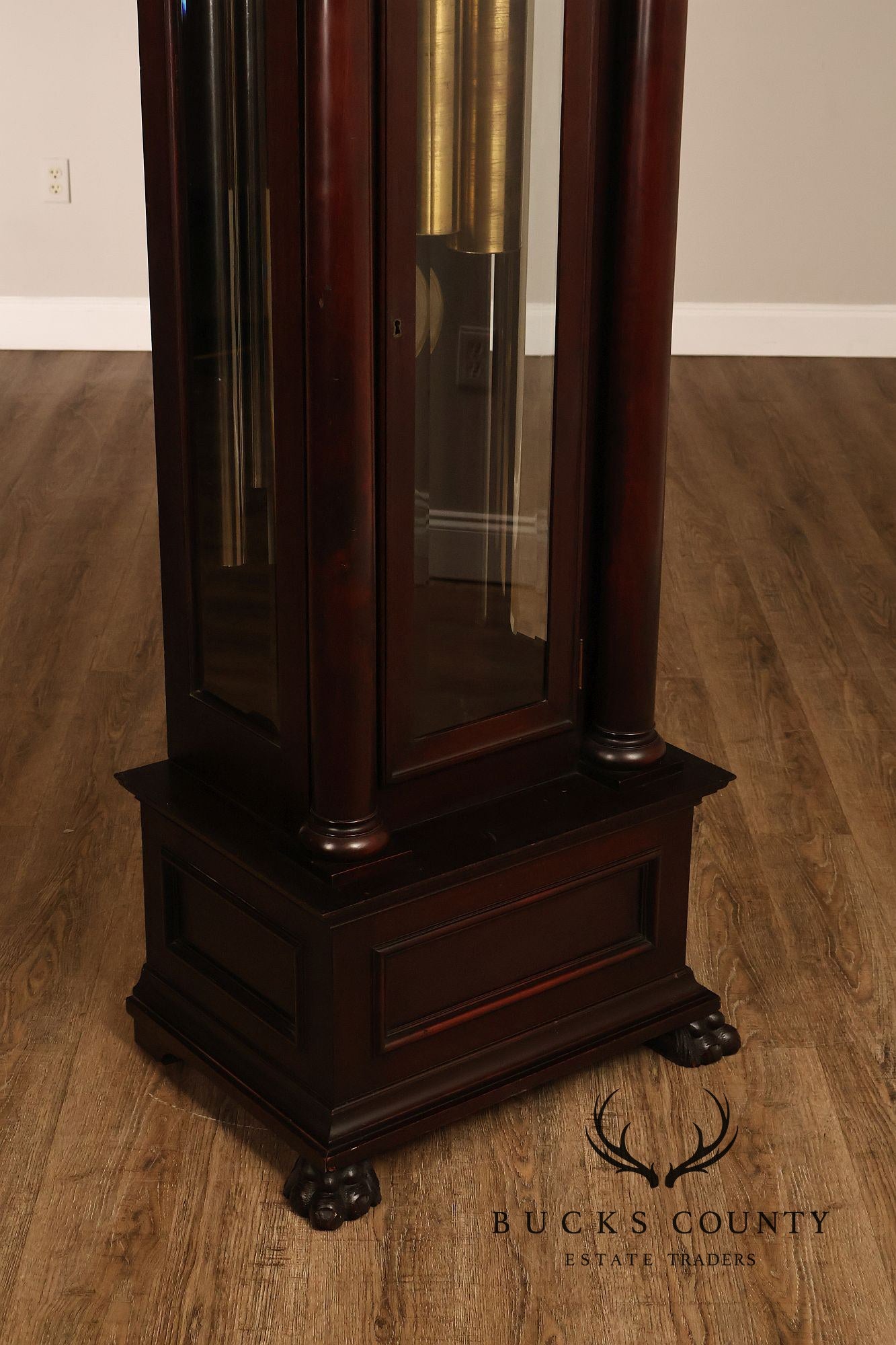 Baily Banks and Biddle Antique Mahogany 9 Tube Grandfather Clock
