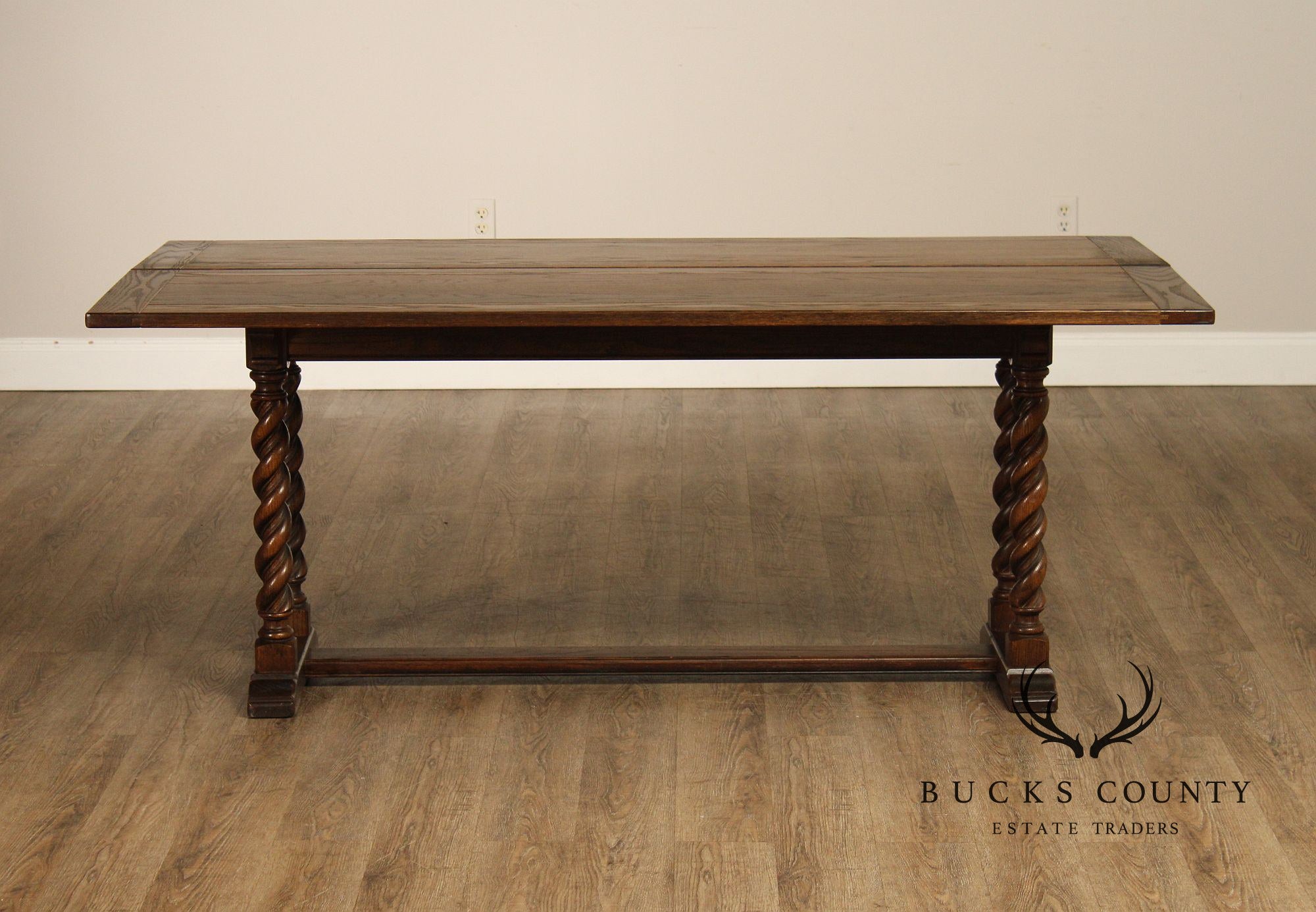 Jacobean Style Oak Barley Twist Library Console Table