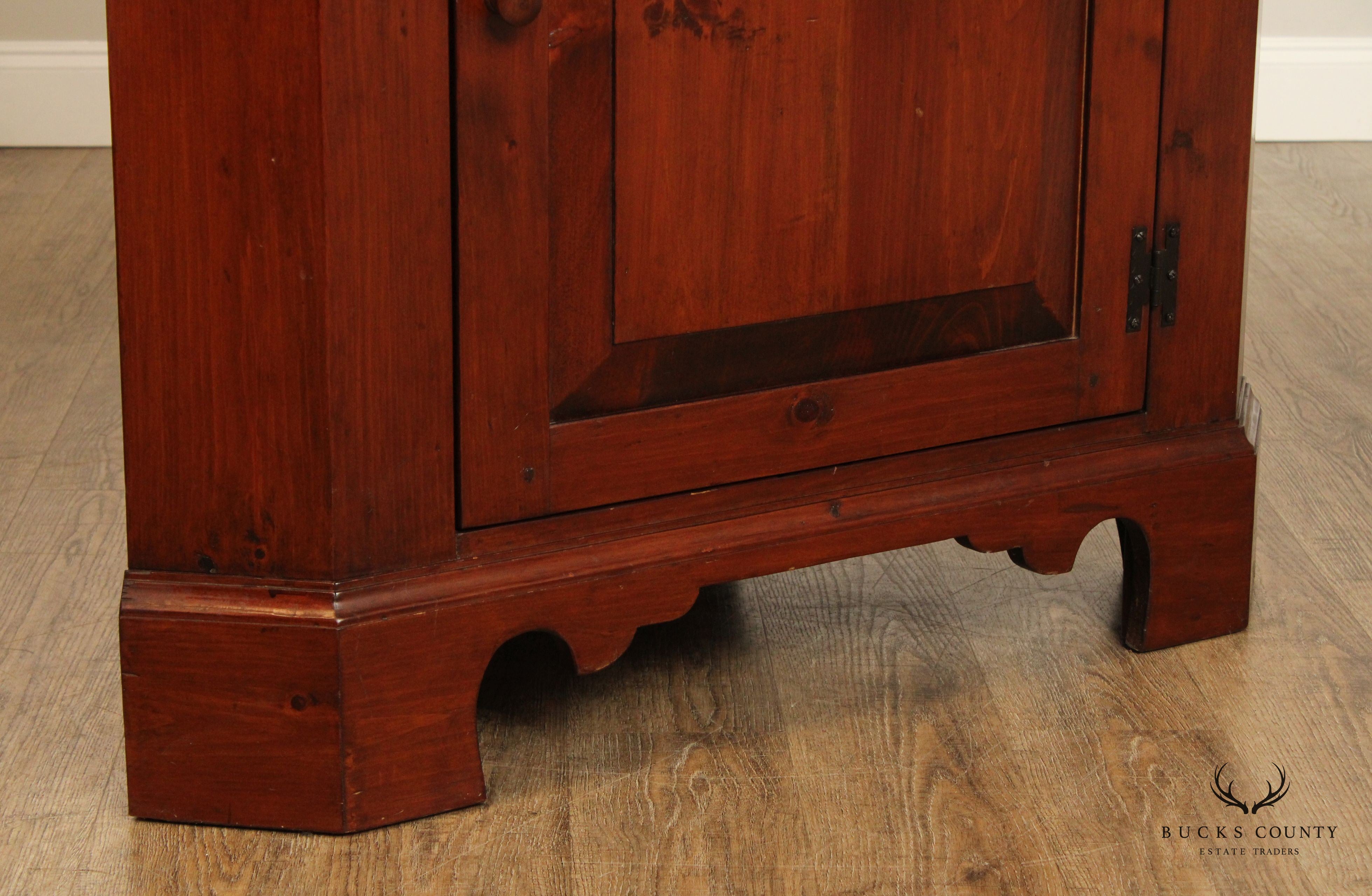 Custom Quality Early American Style Pine Corner Cabinet