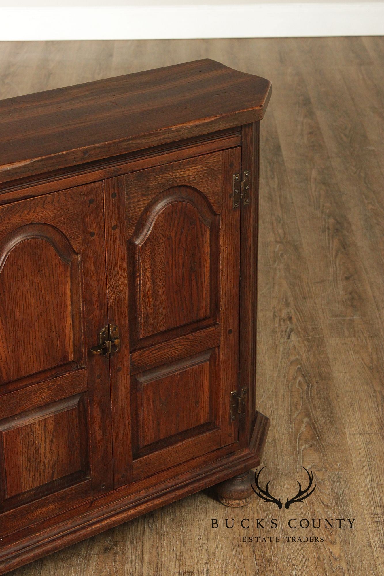 Rustic European Style Oak Console Cabinet