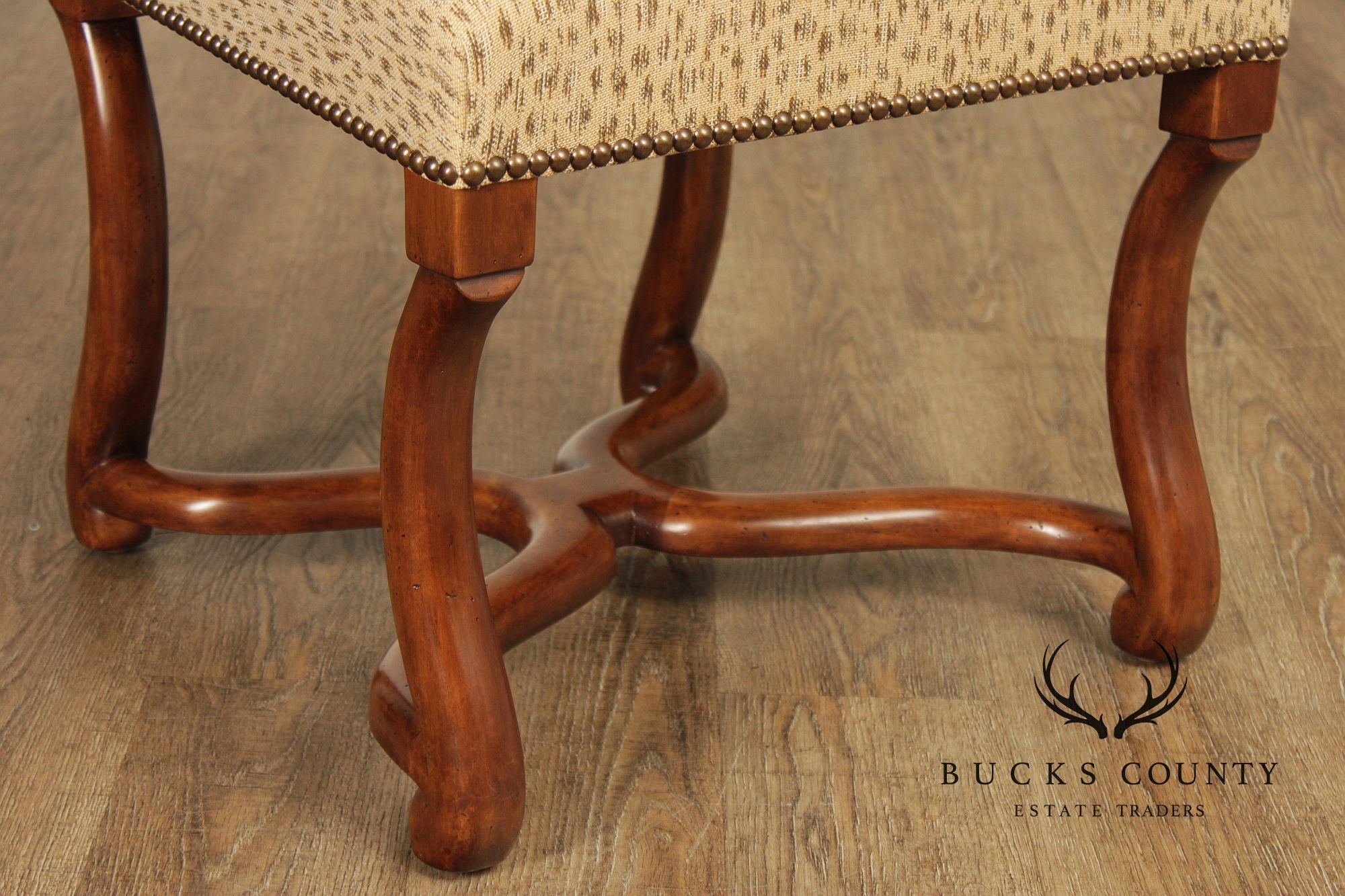 Minton-Spidell Set Of Four Os De Mouton Style 'Dauphine' Walnut Dining Chairs