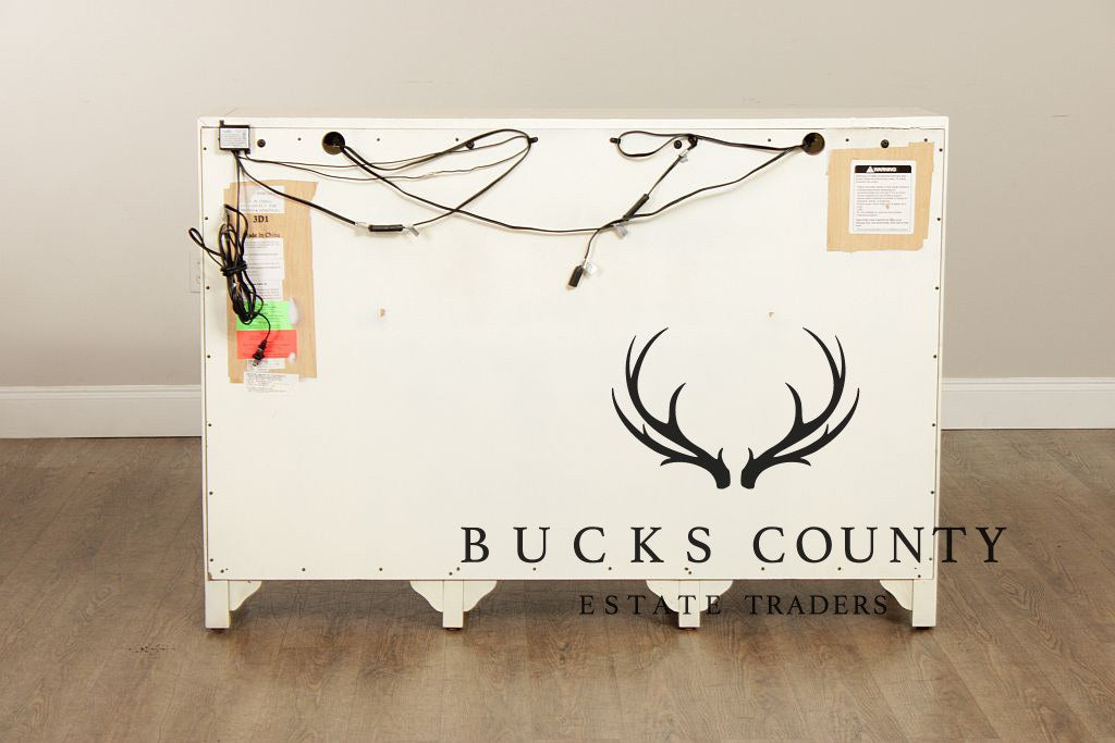 Drexel Heritage Painted Glass Door Display Bookcase Credenza