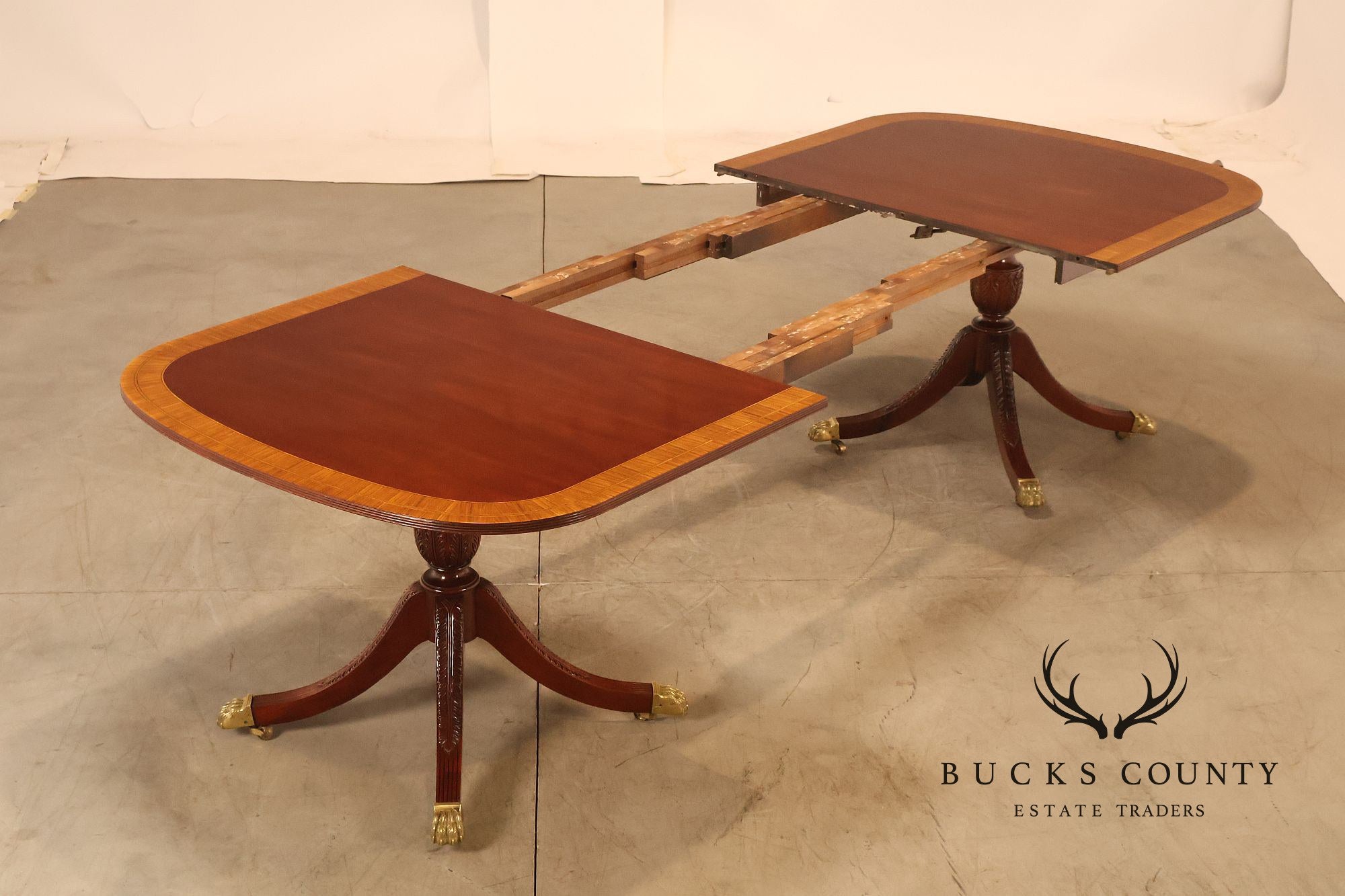 Councill Craftsmen Mahogany Double Pedestal Expandable Dining Table
