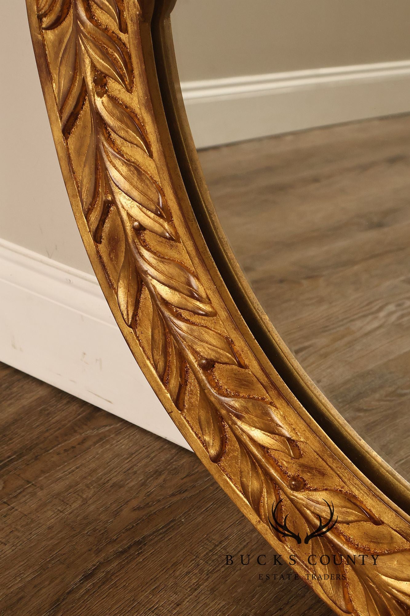 Neoclassical Style Round Giltwood Wall Mirror