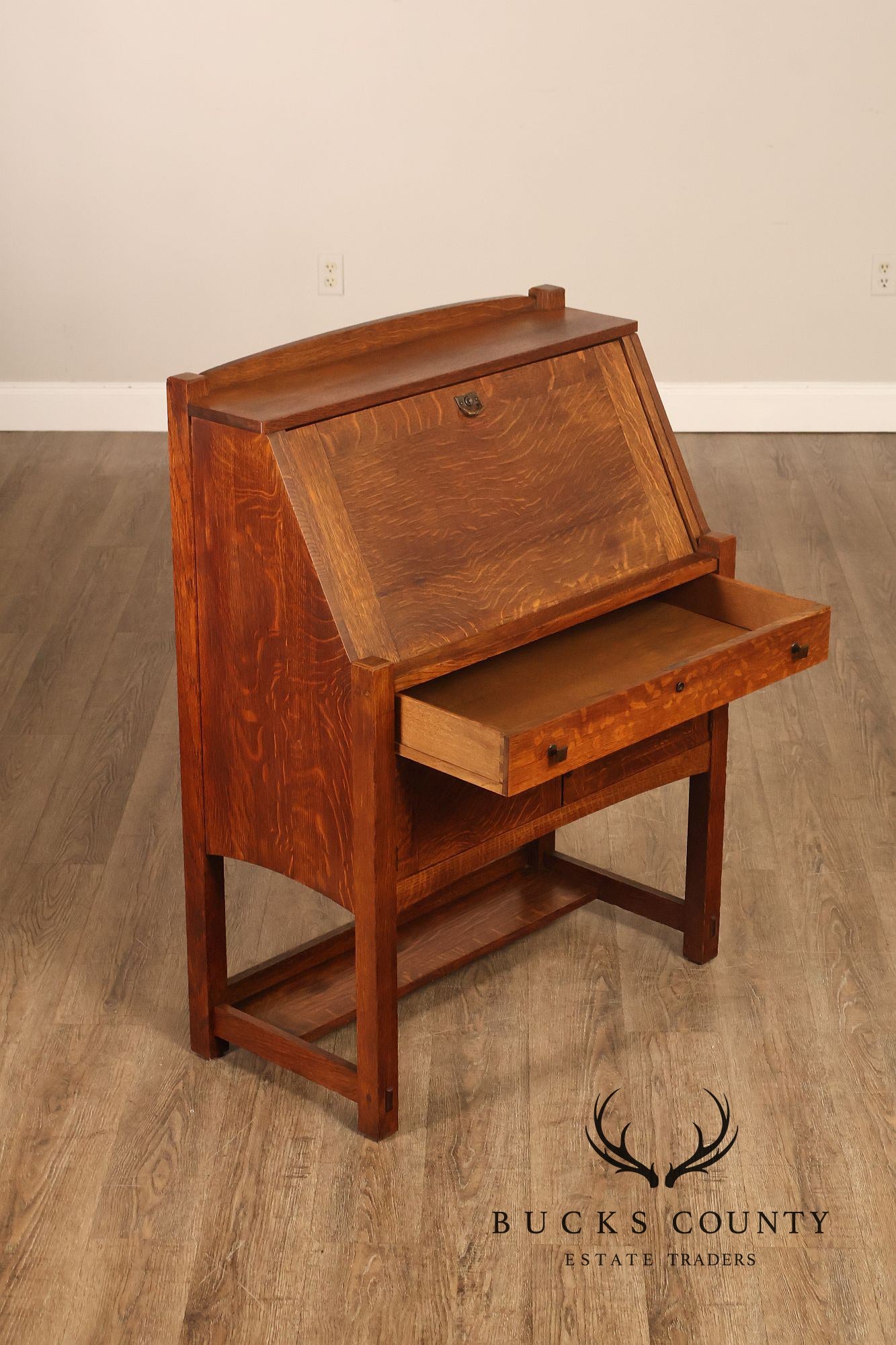 Limbert Arts And Crafts Antique Oak Slant Drop Front Writing Desk