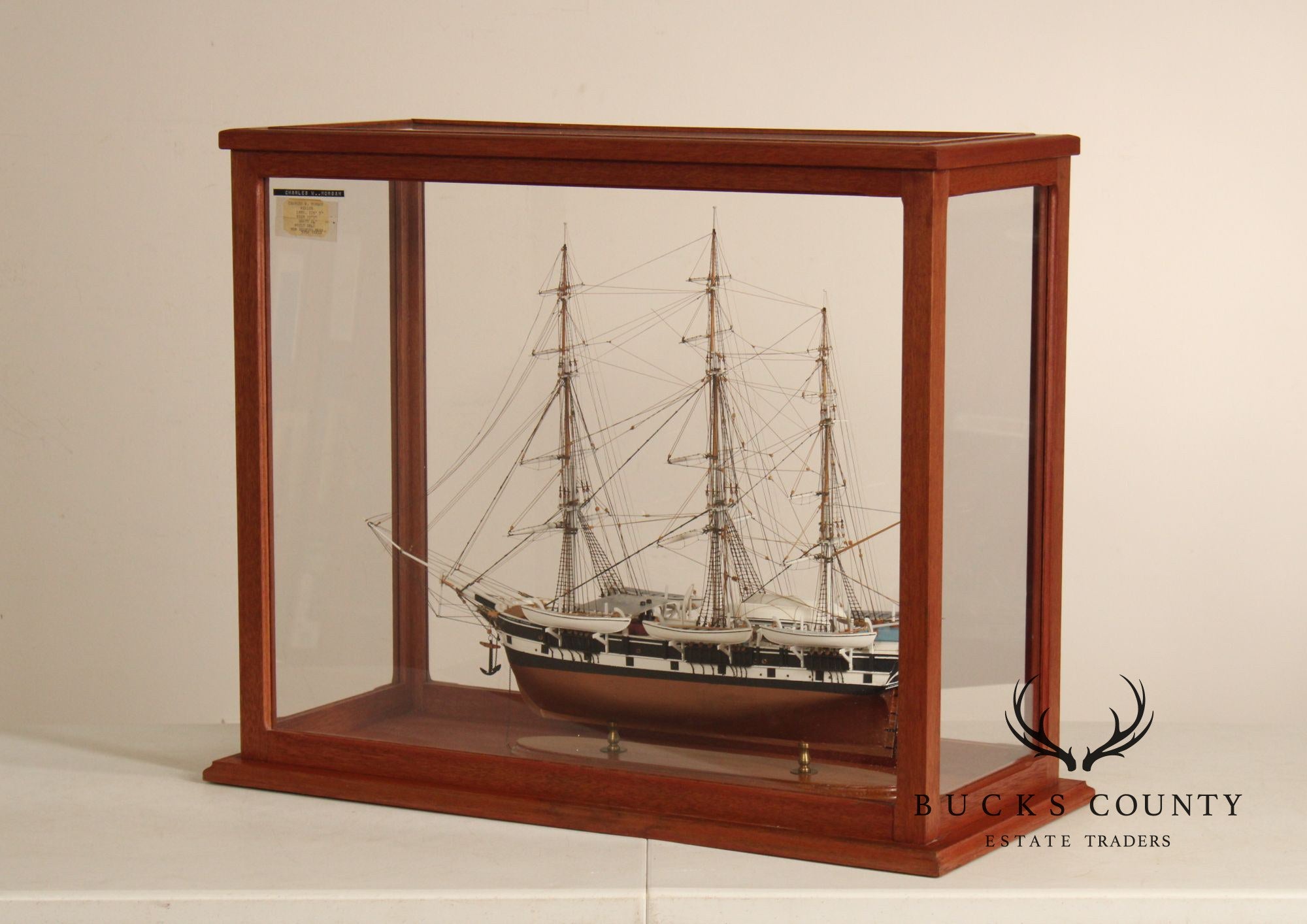 Model Ship 'Charles W. Morgan' In Wooden Display Case