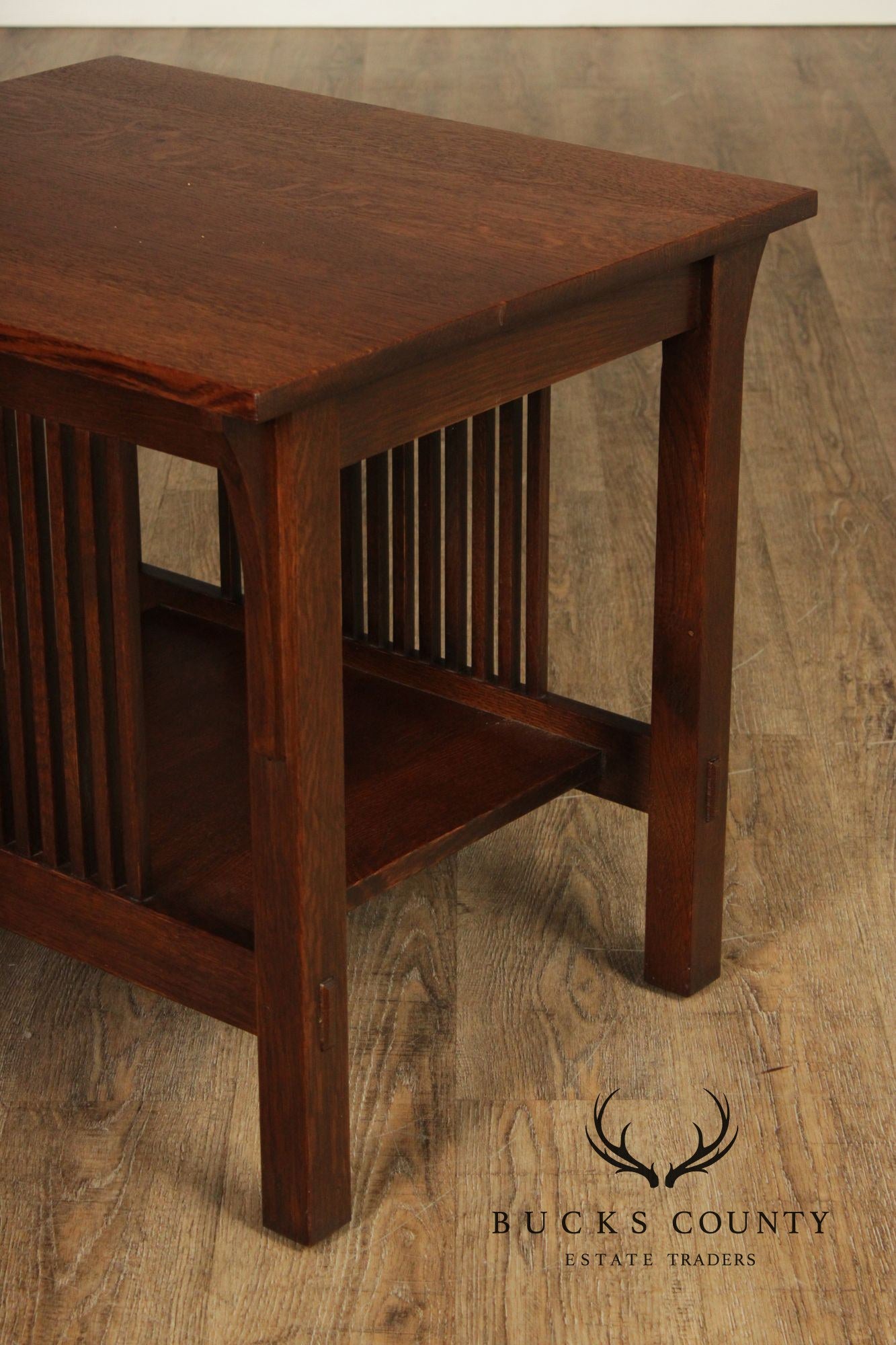 Stickley Mission Collection Oak Spindle Lamp Table