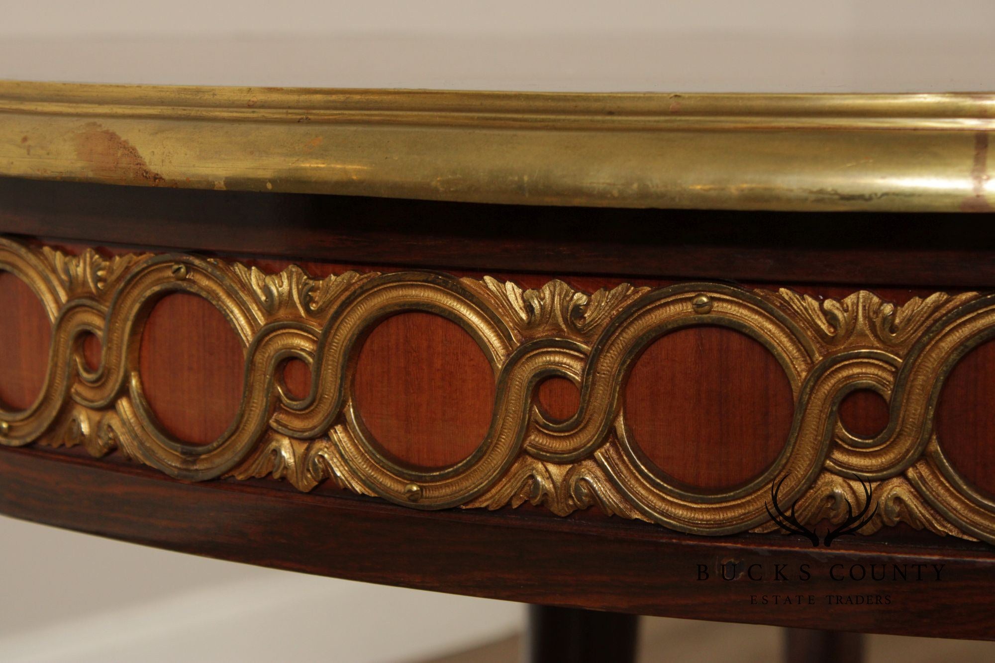 French Louis XV Style Ormolu Mounted Round Expandable Dining Table