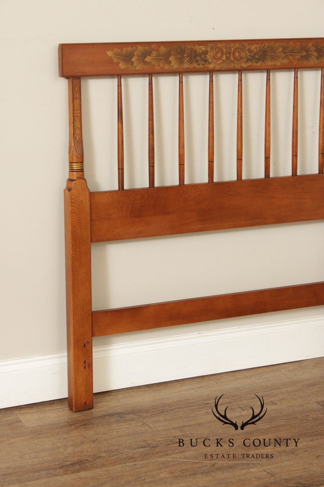 Hitchcock Early American Style Pair of Painted Twin Headboards