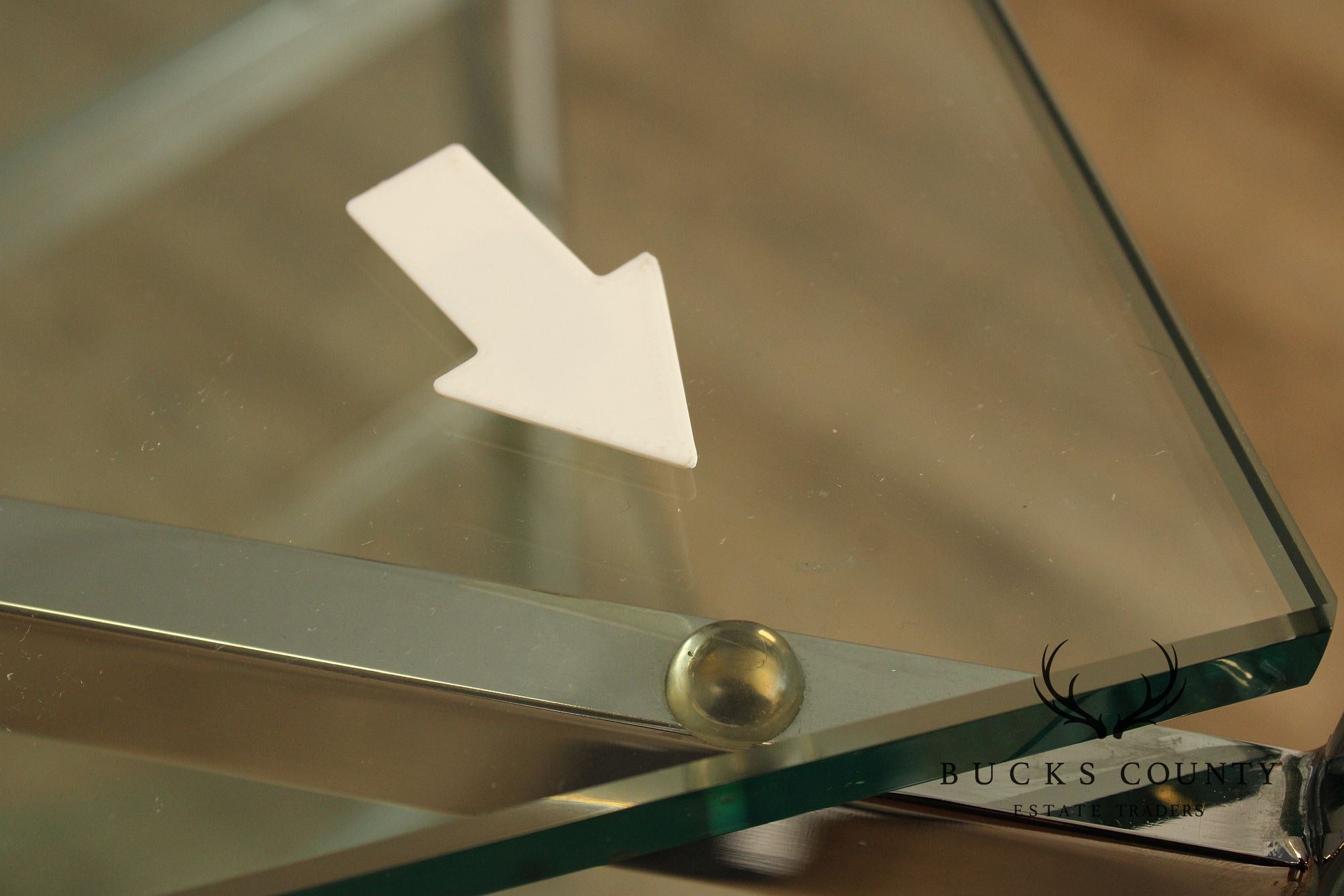 Mid Century Modern Style Chrome & Glass Cart