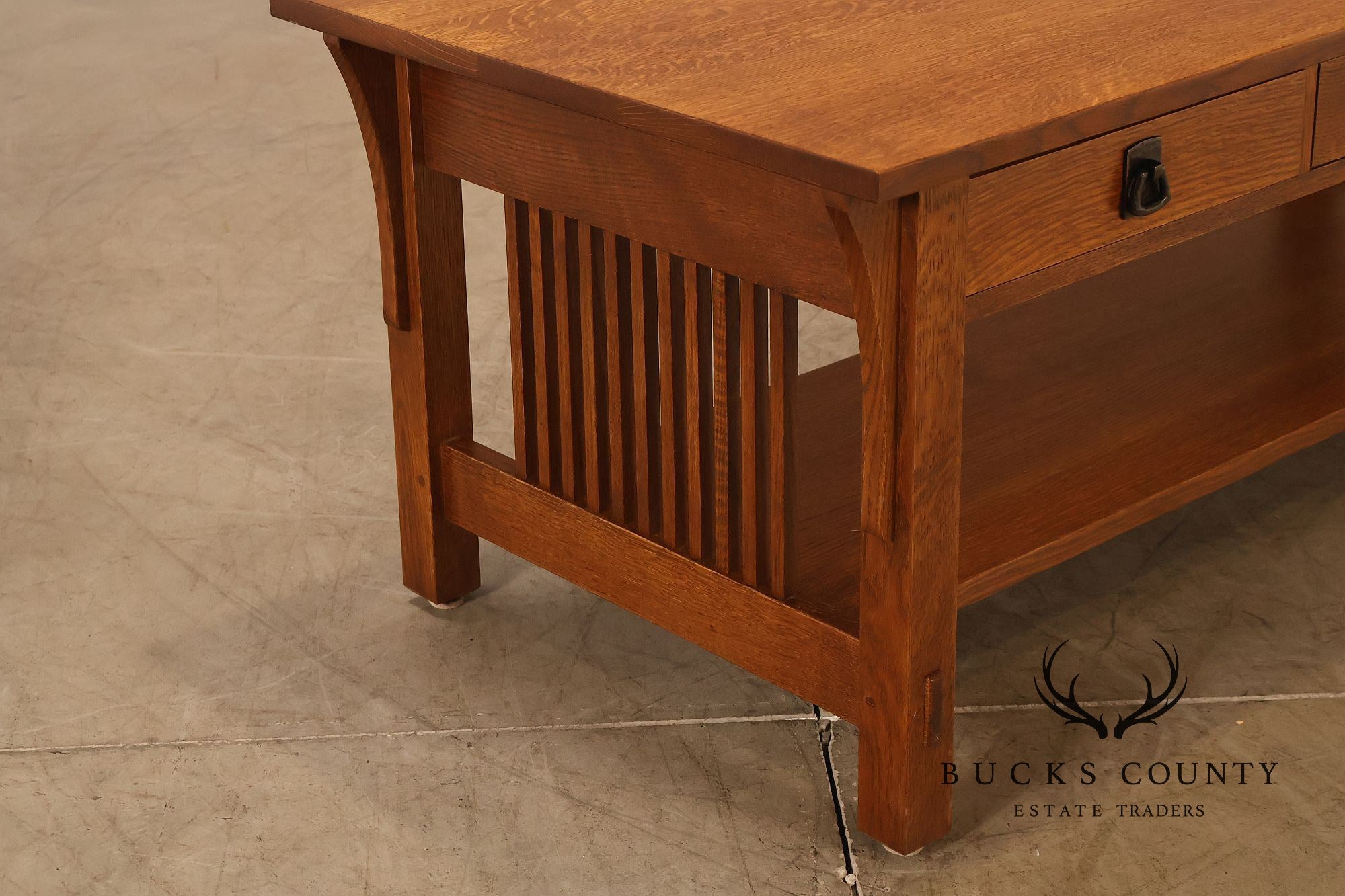 Stickley Mission Collection Oak Coffee Table With Drawers
