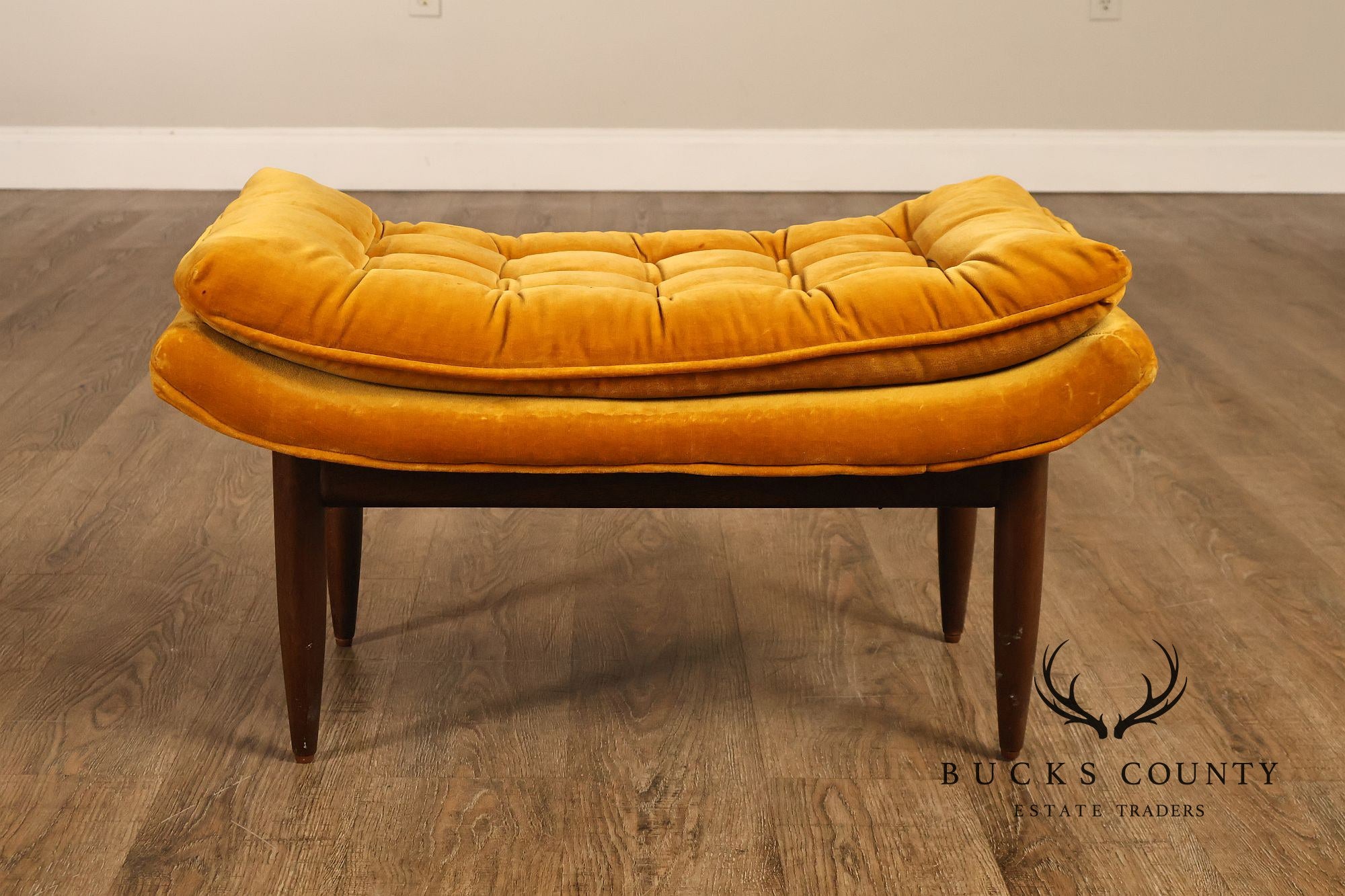 Mid Century Modern Tufted Lounge Chair and Ottoman