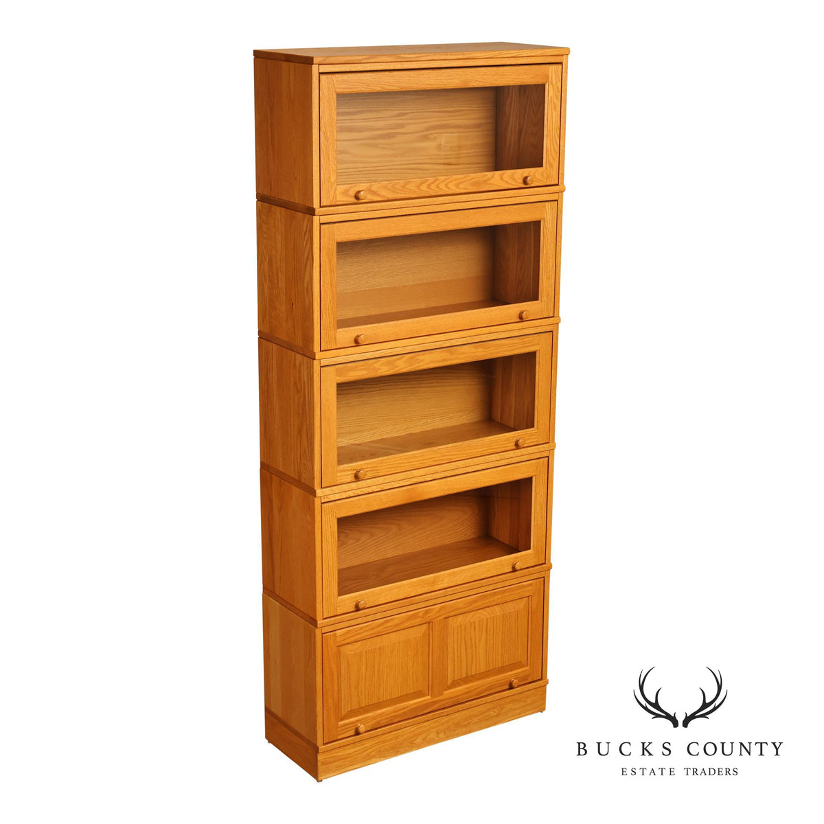 Amish Made Oak Five Stack Barrister Bookcase