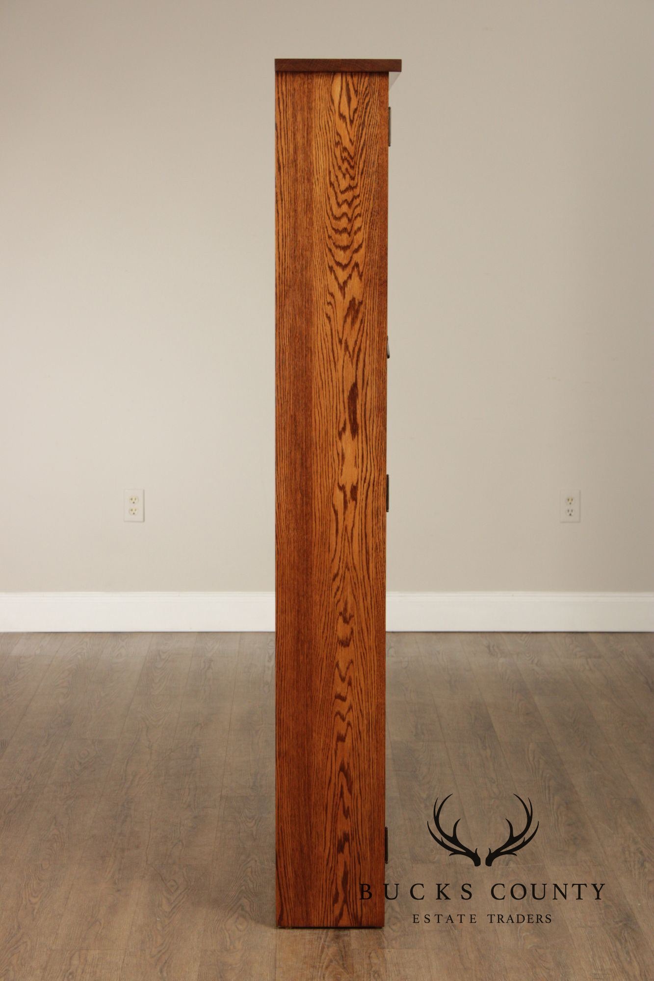 Mission Style Oak Two-Door Bookcase
