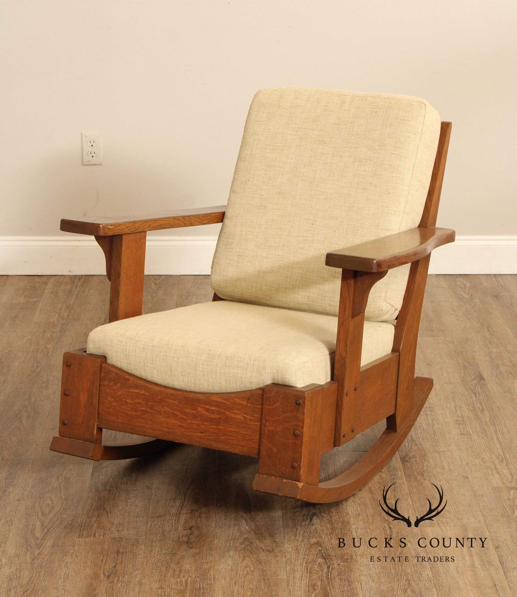 Limbert Antique Mission Oak Paddle-Arm Rocker