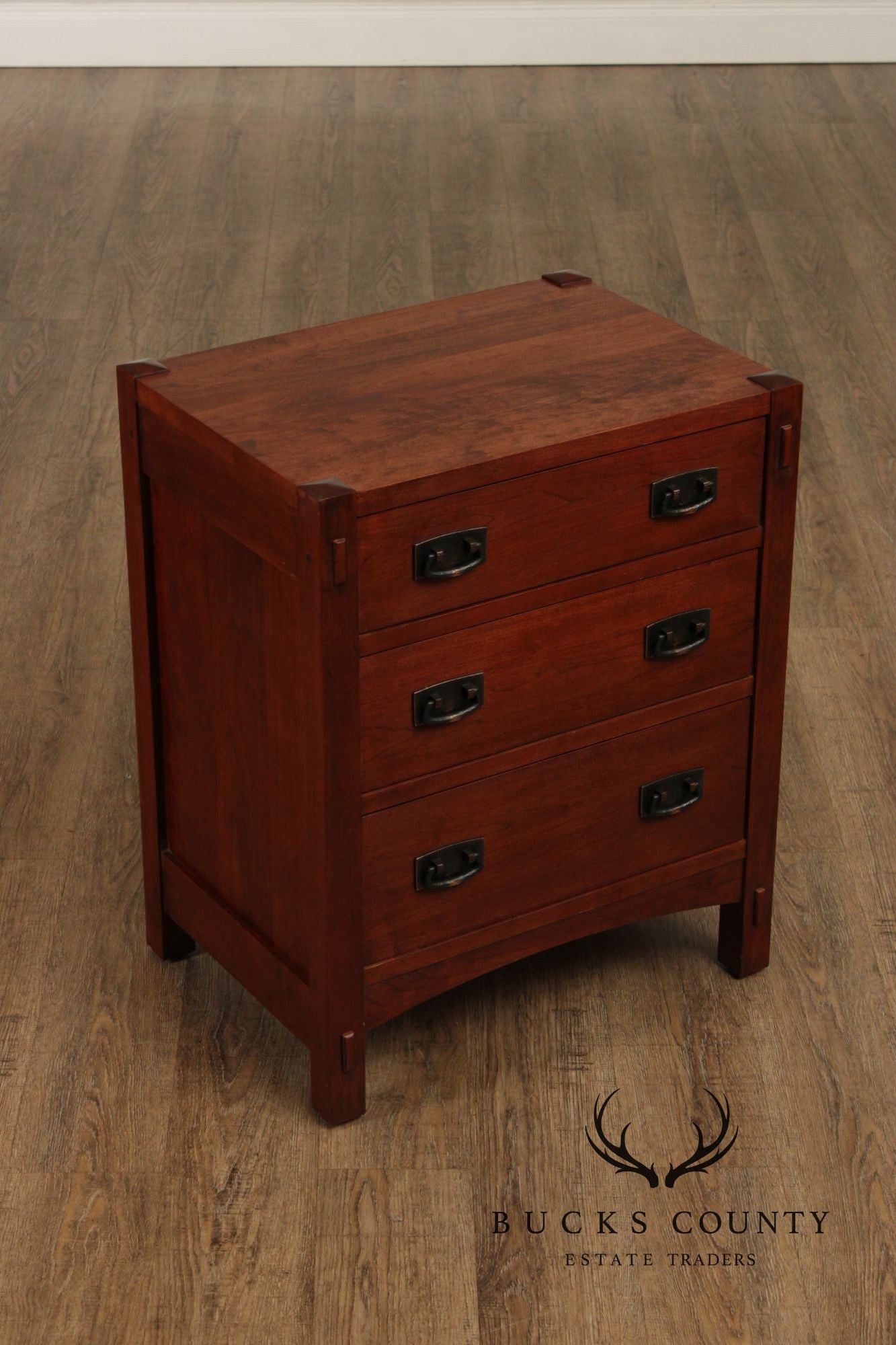 Stickley Mission Collection Pair of Cherry Three-Drawer Night Stands