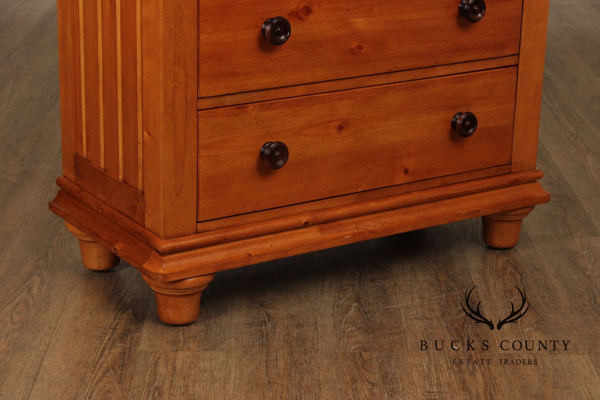 Stanley Furniture Pair of Pine Three-Drawer Nightstands
