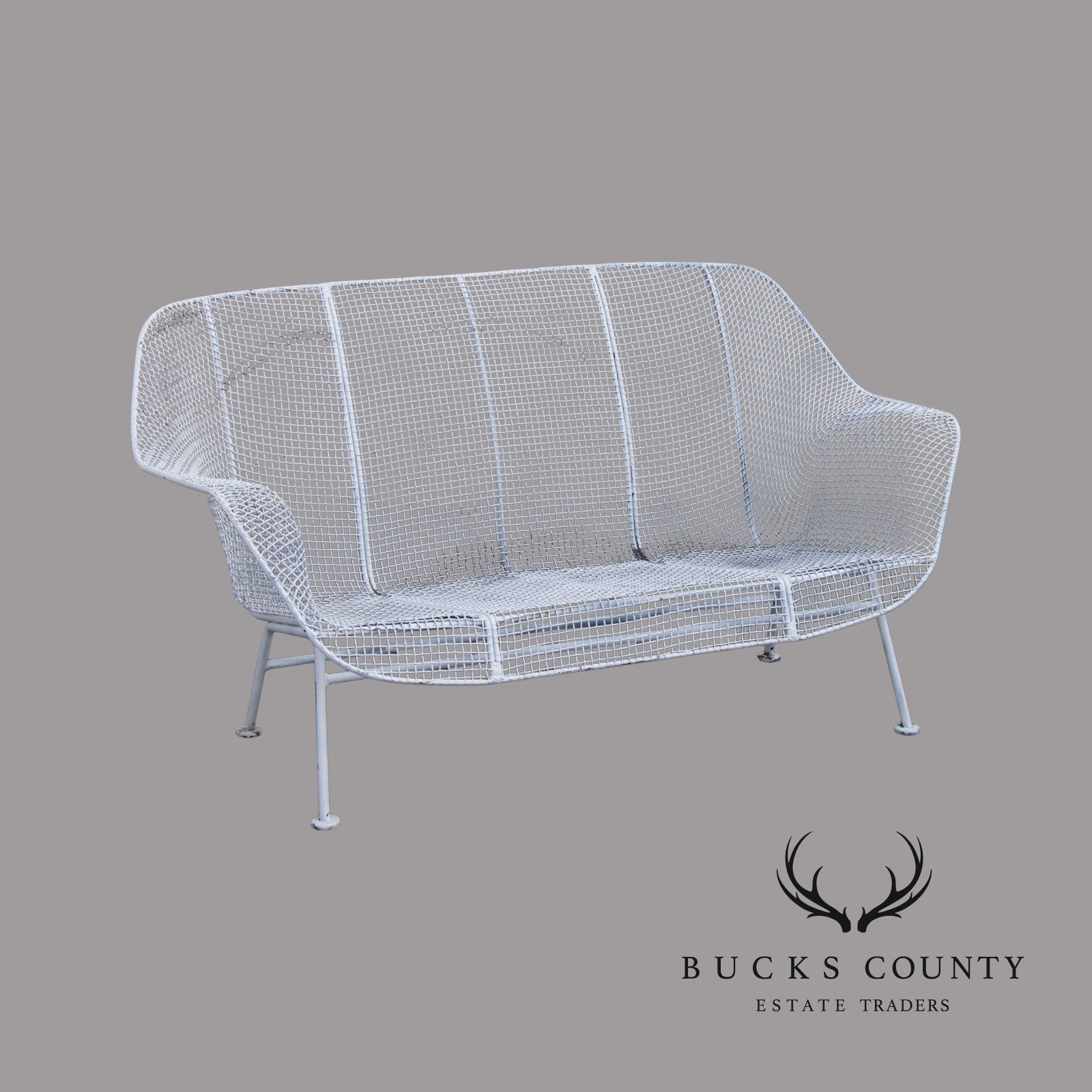 Russell Woodard Mid Century Modern 'Sculptura' Wrought Iron Settee