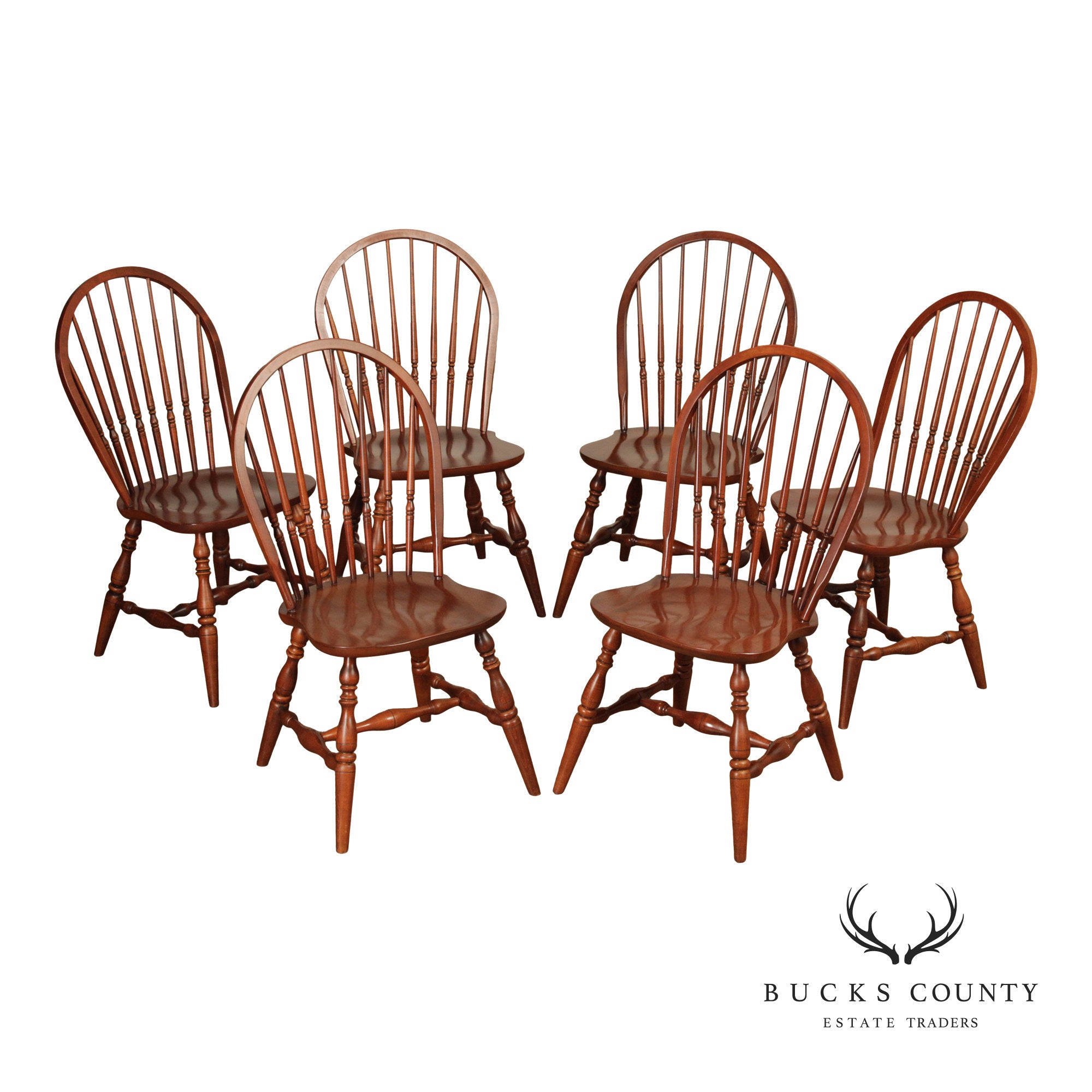 Ethan Allen Set Of 6 'Casual Dining' Collection Maple Windsor Chairs
