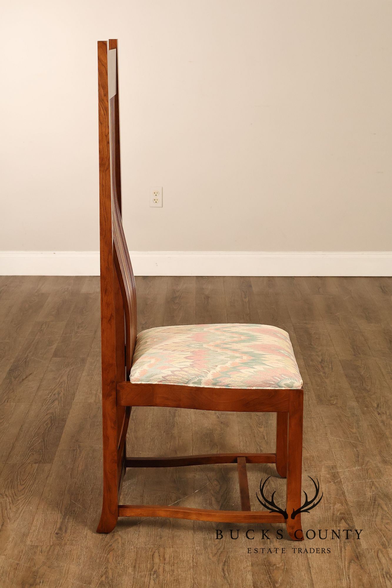 Paul Downs Cabinetmakers Set of Four Highback Spindled Cherry Dining Chairs
