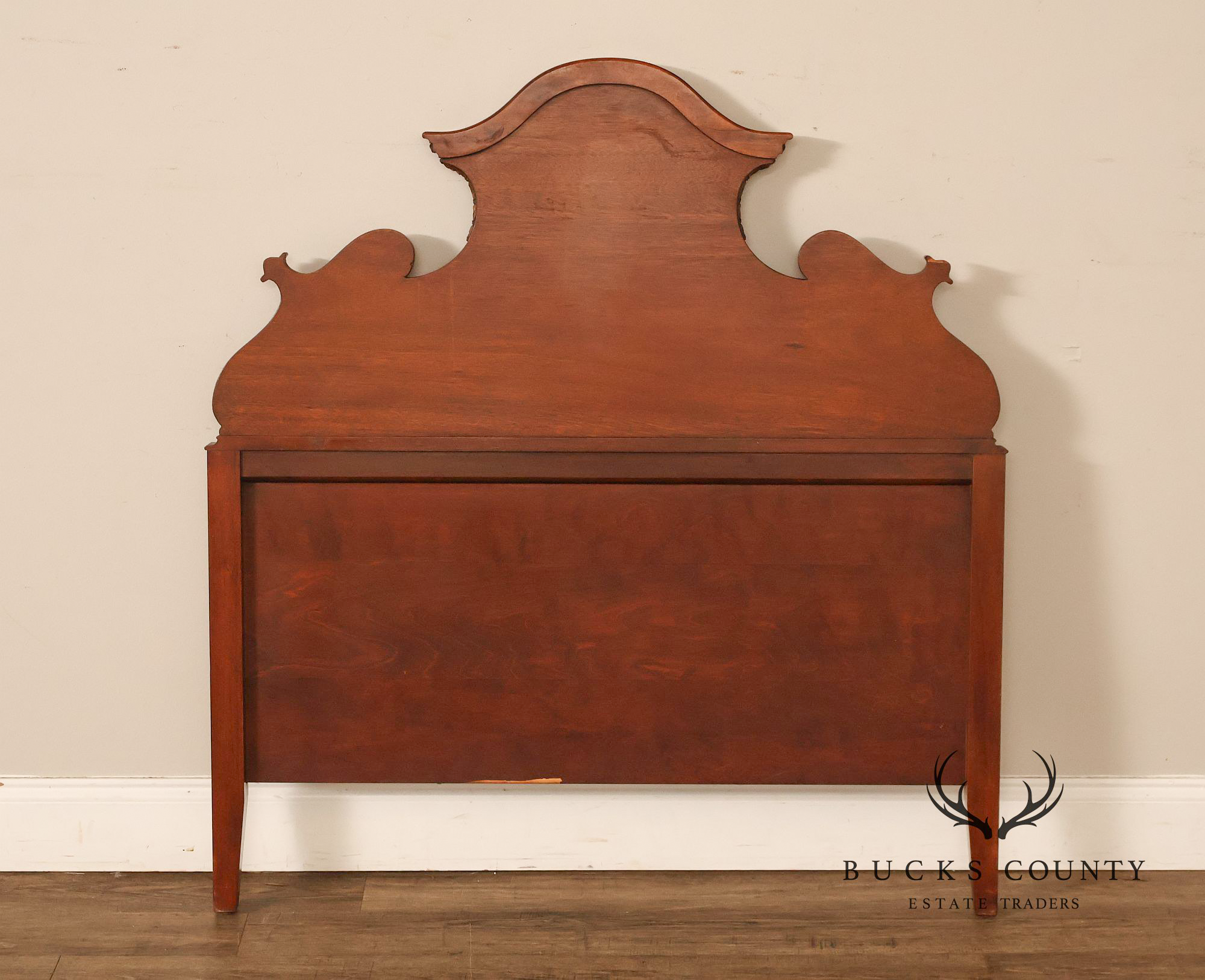 Edwardian Paint Decorated Satinwood Twin Headboard