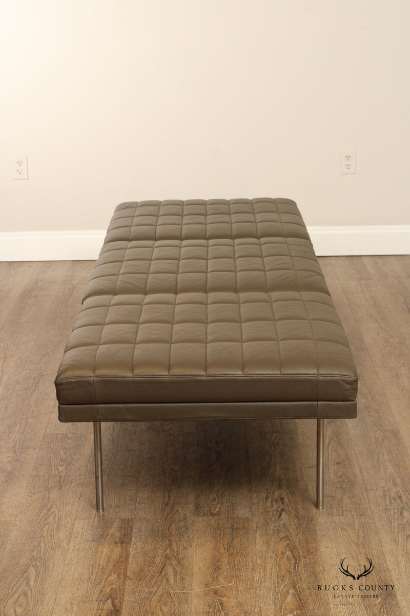 Geiger International Quilted Leather Museum Tuxedo Bench