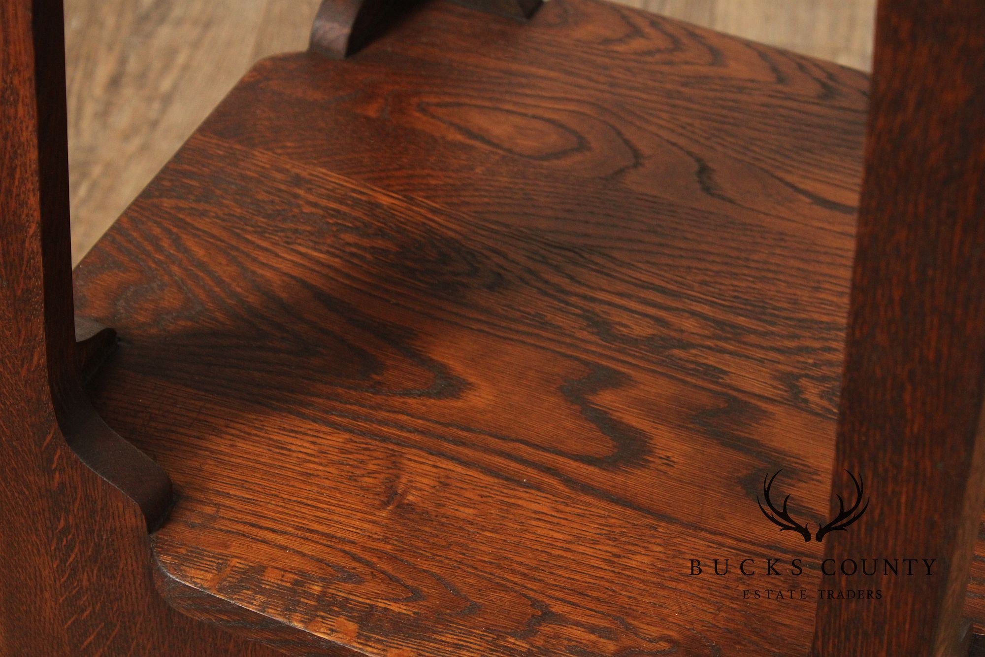 Antique Arts & Crafts Oak Pagoda Tabouret Table