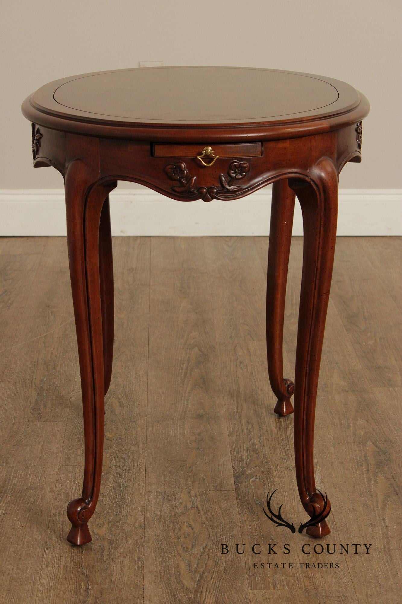 Century Furniture French Louis XV Style Carved Oval Side Table