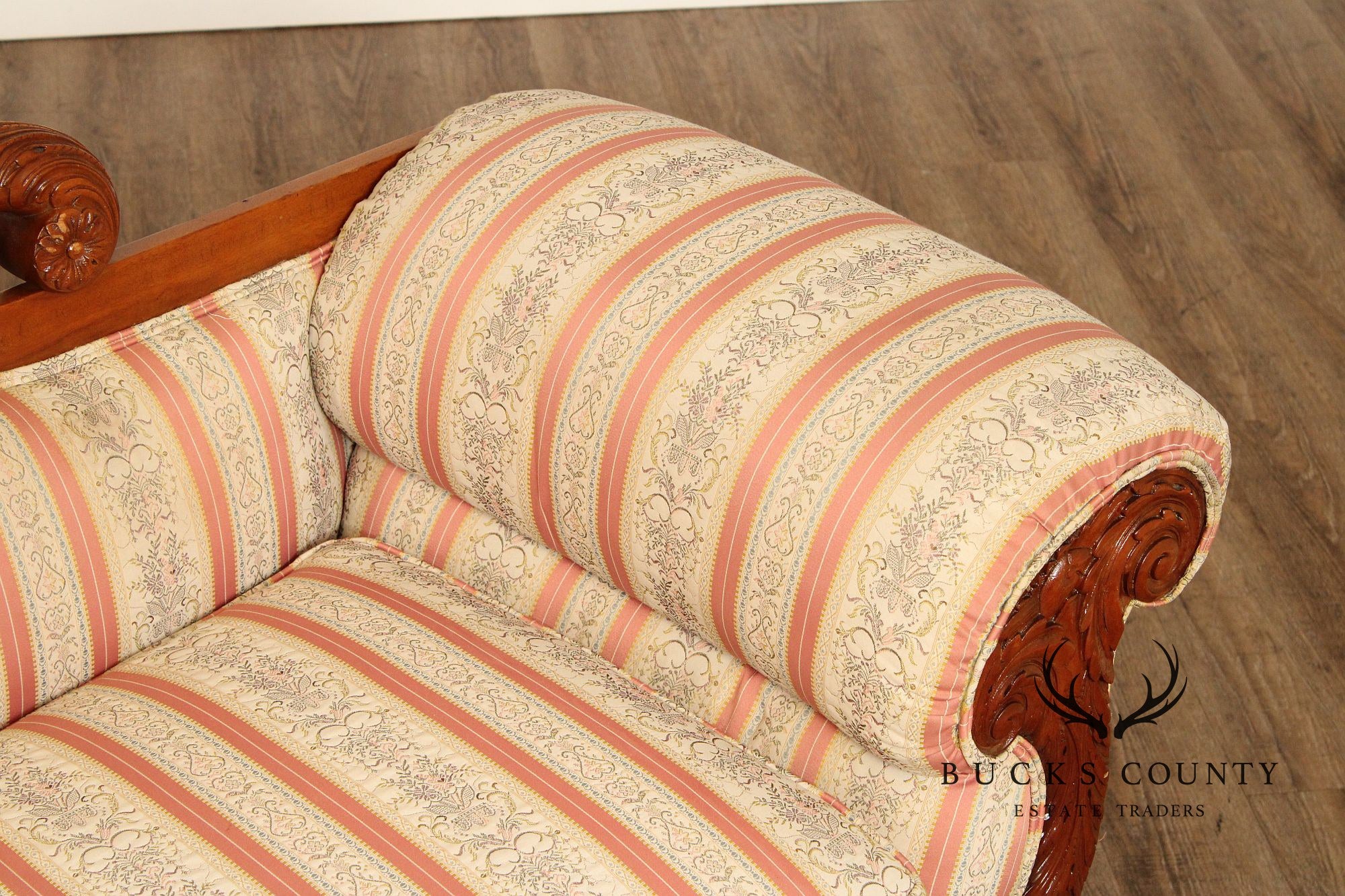 Antique American Empire Style Carved Mahogany Sofa