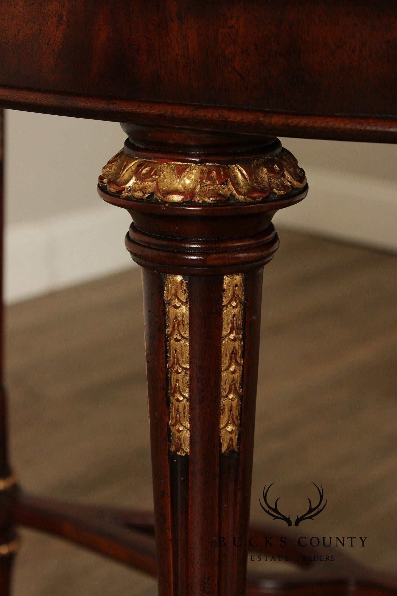 Maitland Smith Marble Top Mahogany Center Table