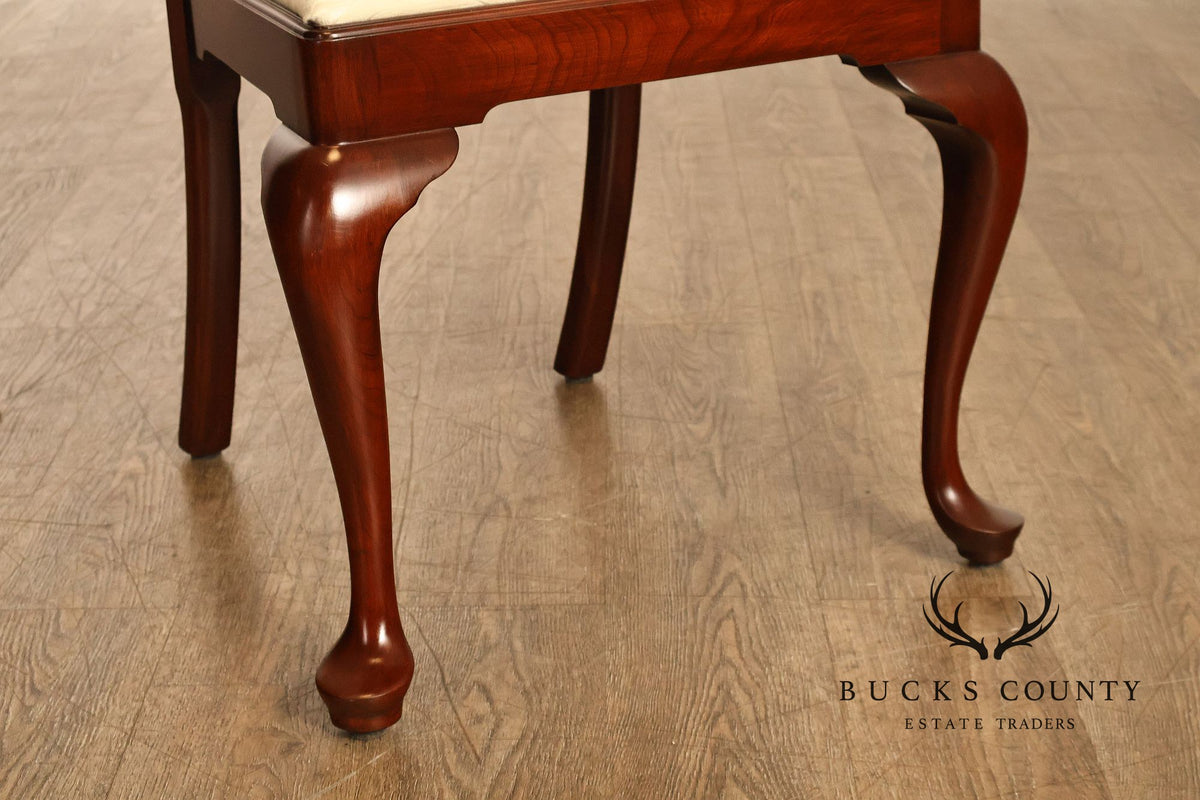 Henkel Harris Queen Anne Set of Six Cherry Dining Chairs