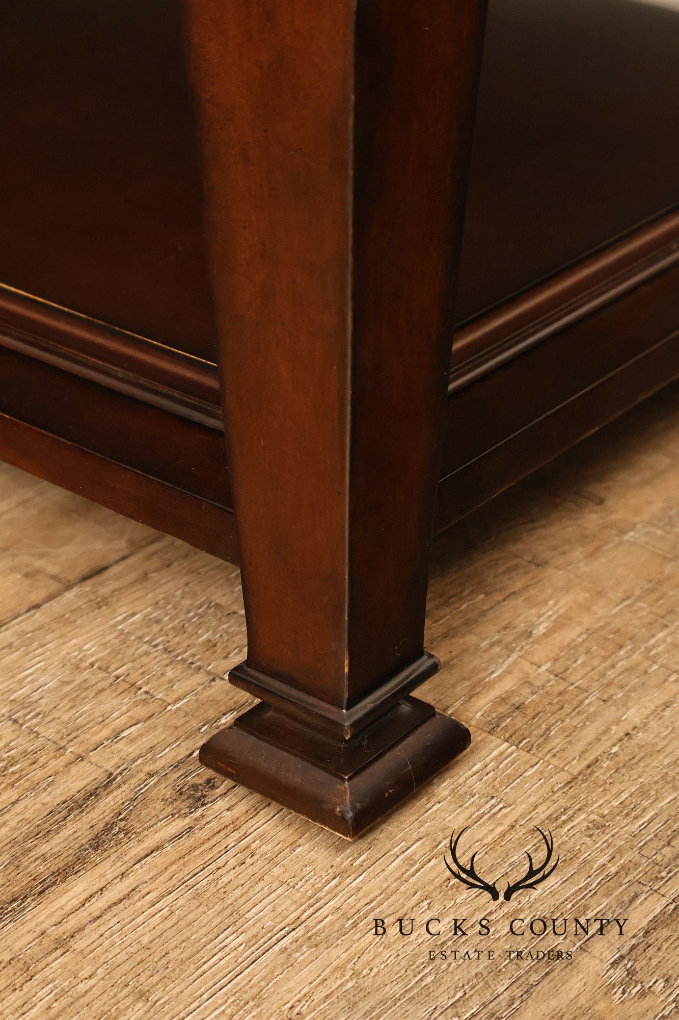 Century Furniture Large Mahogany Two Drawer Gallery Top Rectangular Cocktail Coffee Table