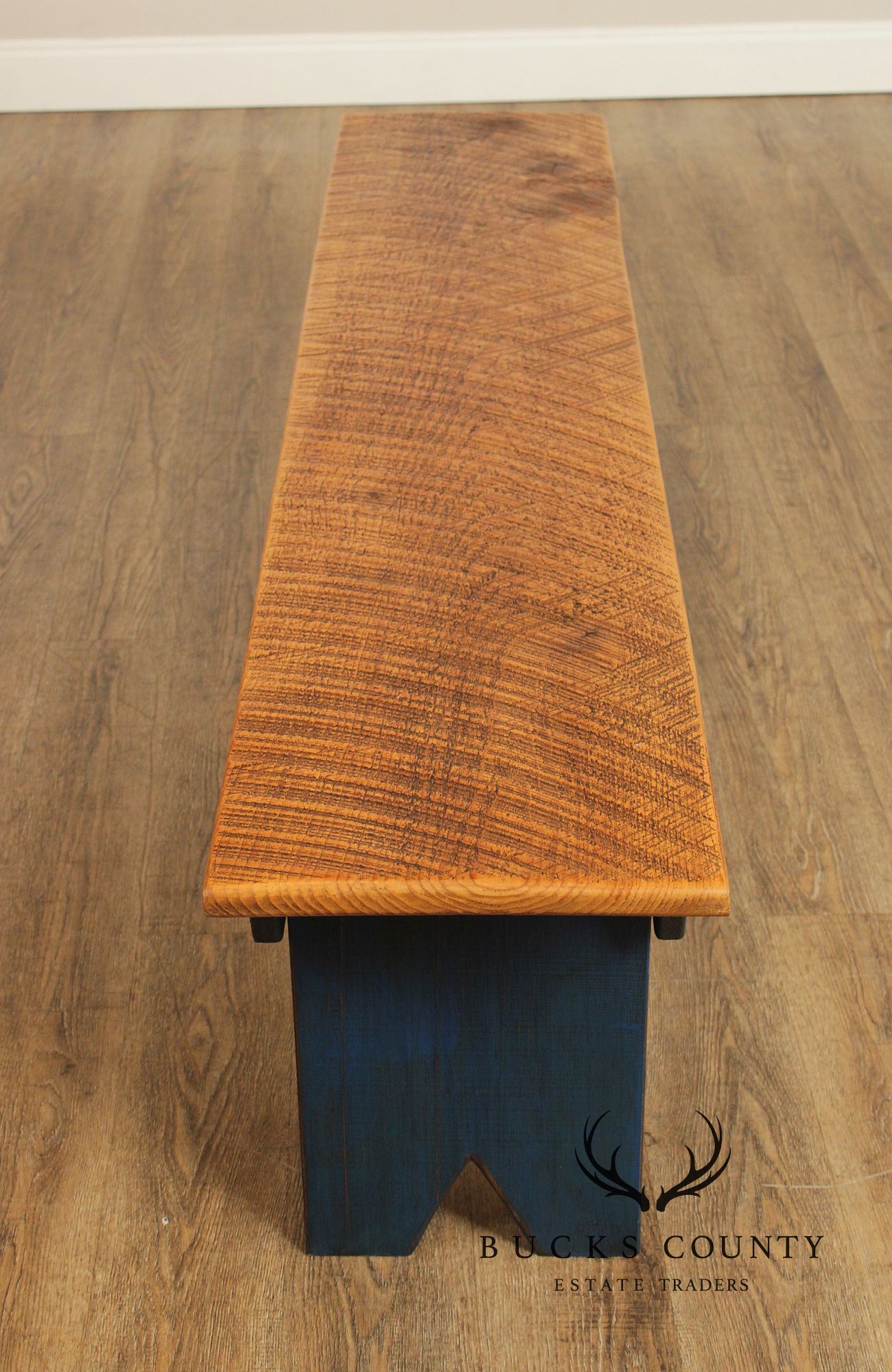 Custom Quality Farmhouse Painted Pine Bench