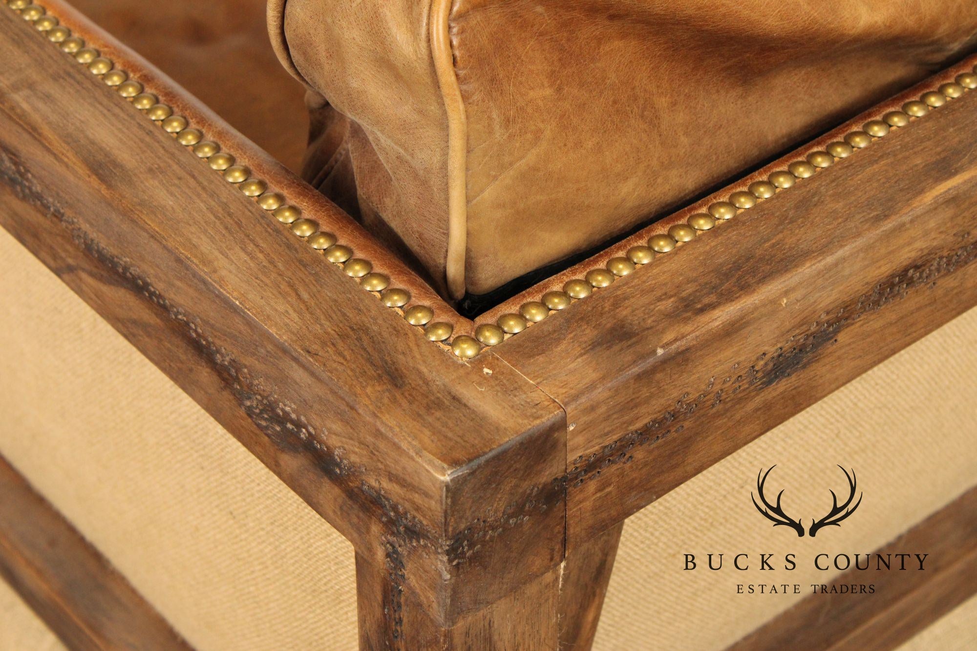 MOE'S HOME COLLECTION DARLINGTON RUSTIC LEATHER SOFA