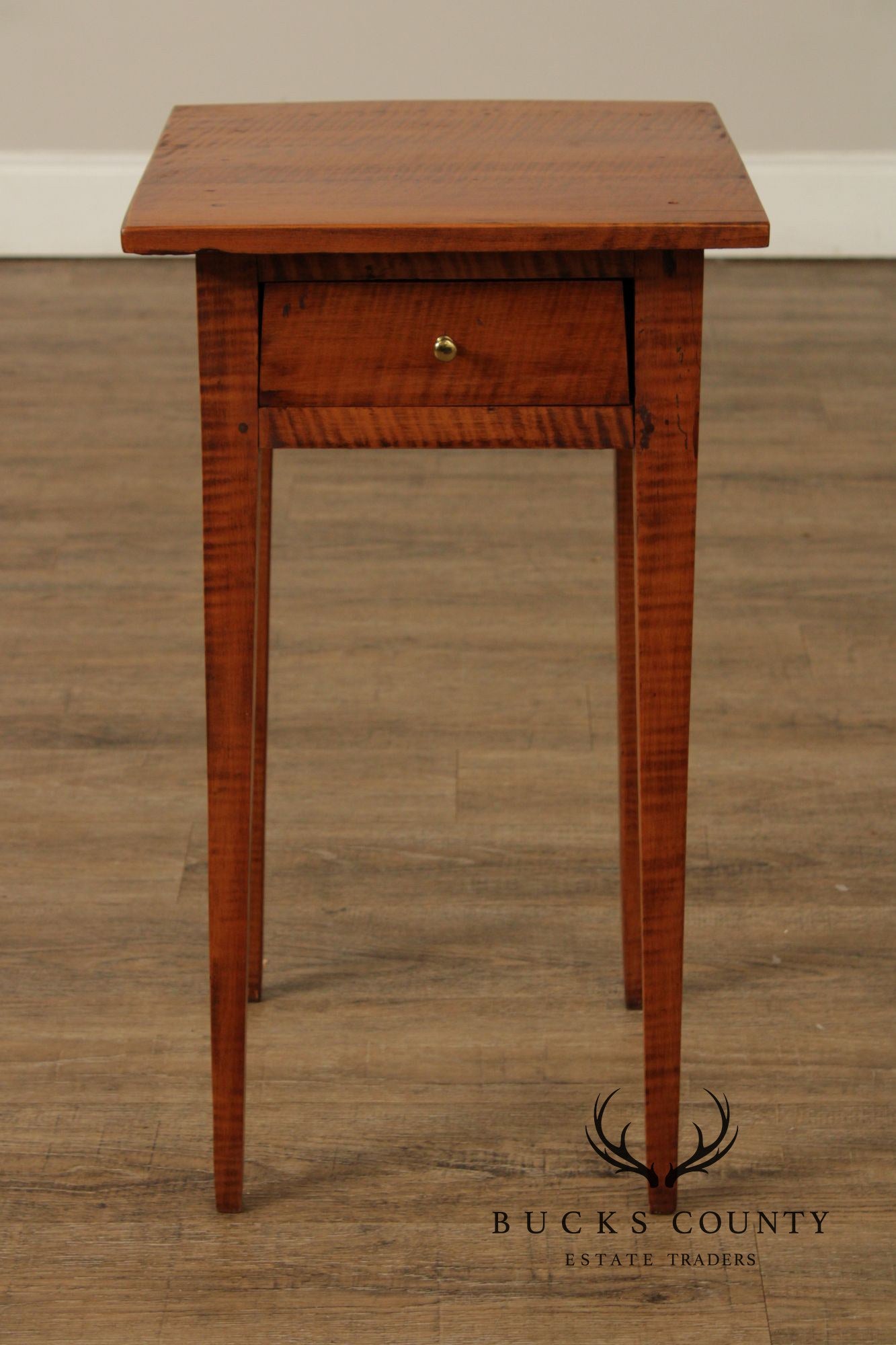Antique American Federal Period Tiger Maple End Table