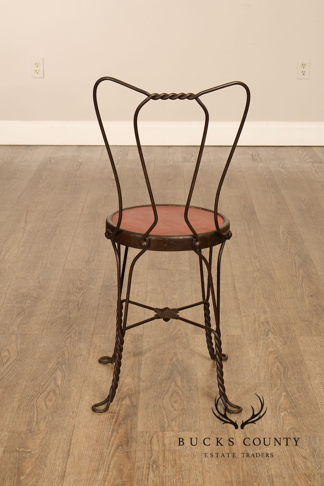 Set of 4 Vintage Wrought Iron Ice Cream Parlor Chairs