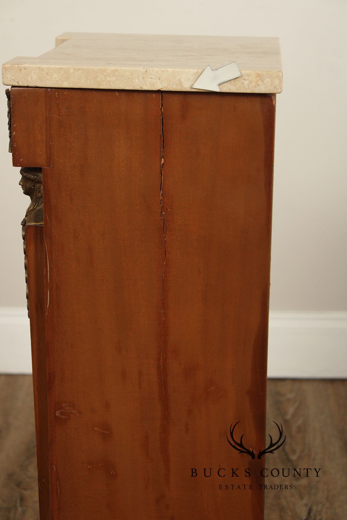 Antique French Marble Top Neoclassical Style Pedestal