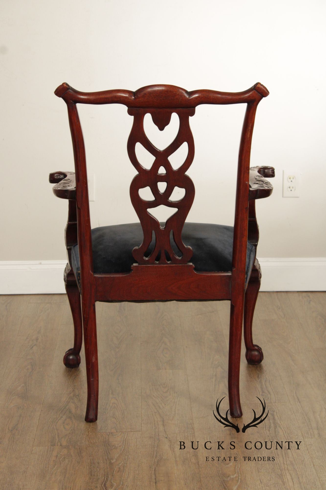 Chippendale Style Carved Mahogany Armchair