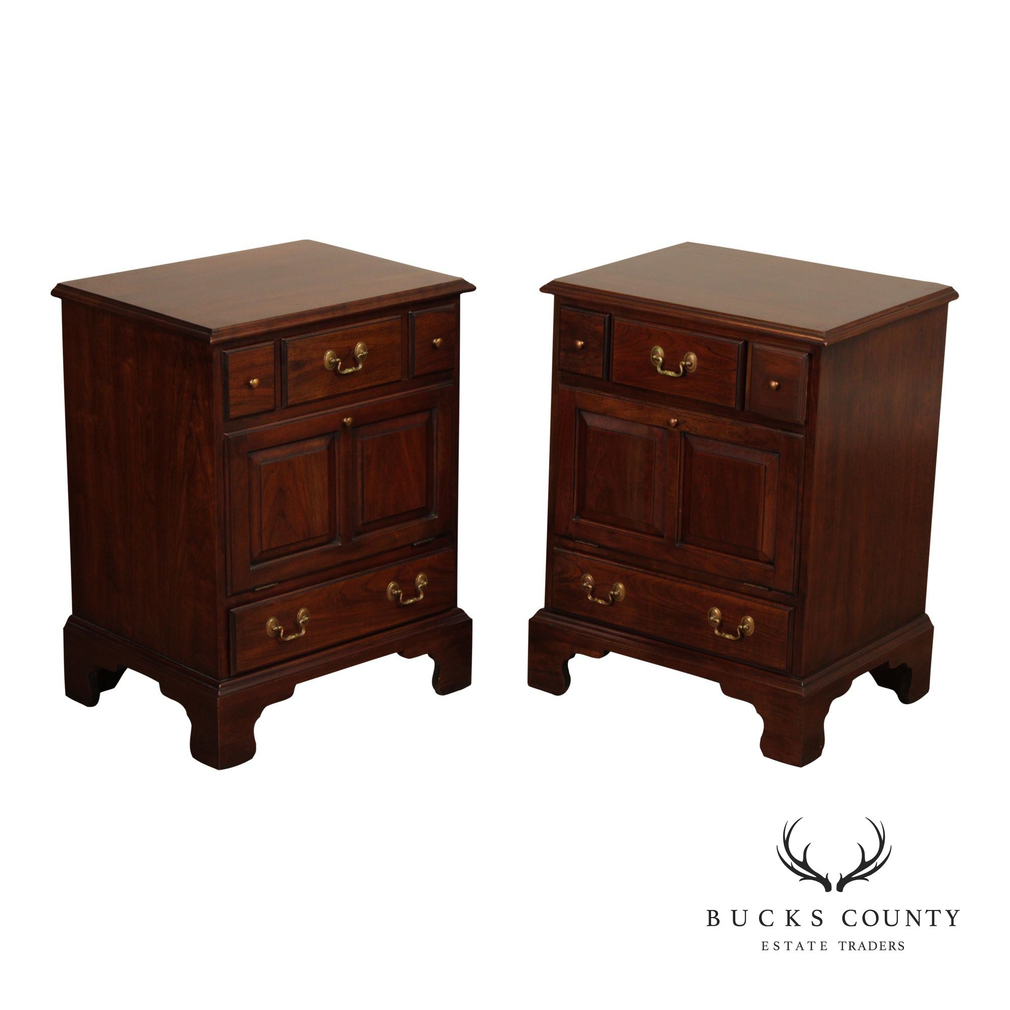 Henkel Harris Vintage Solid Cherry Pair Of Nightstands