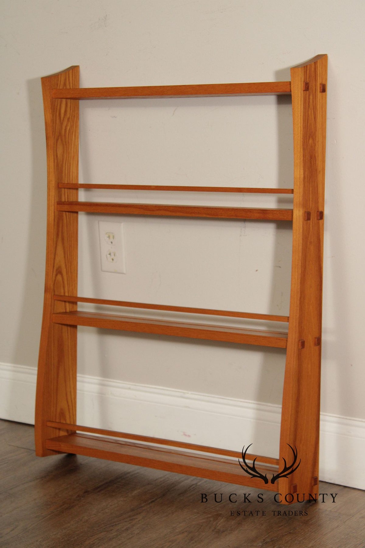 Mission Oak Arts And Crafts Pair Of Wall Mounted Bookshelves