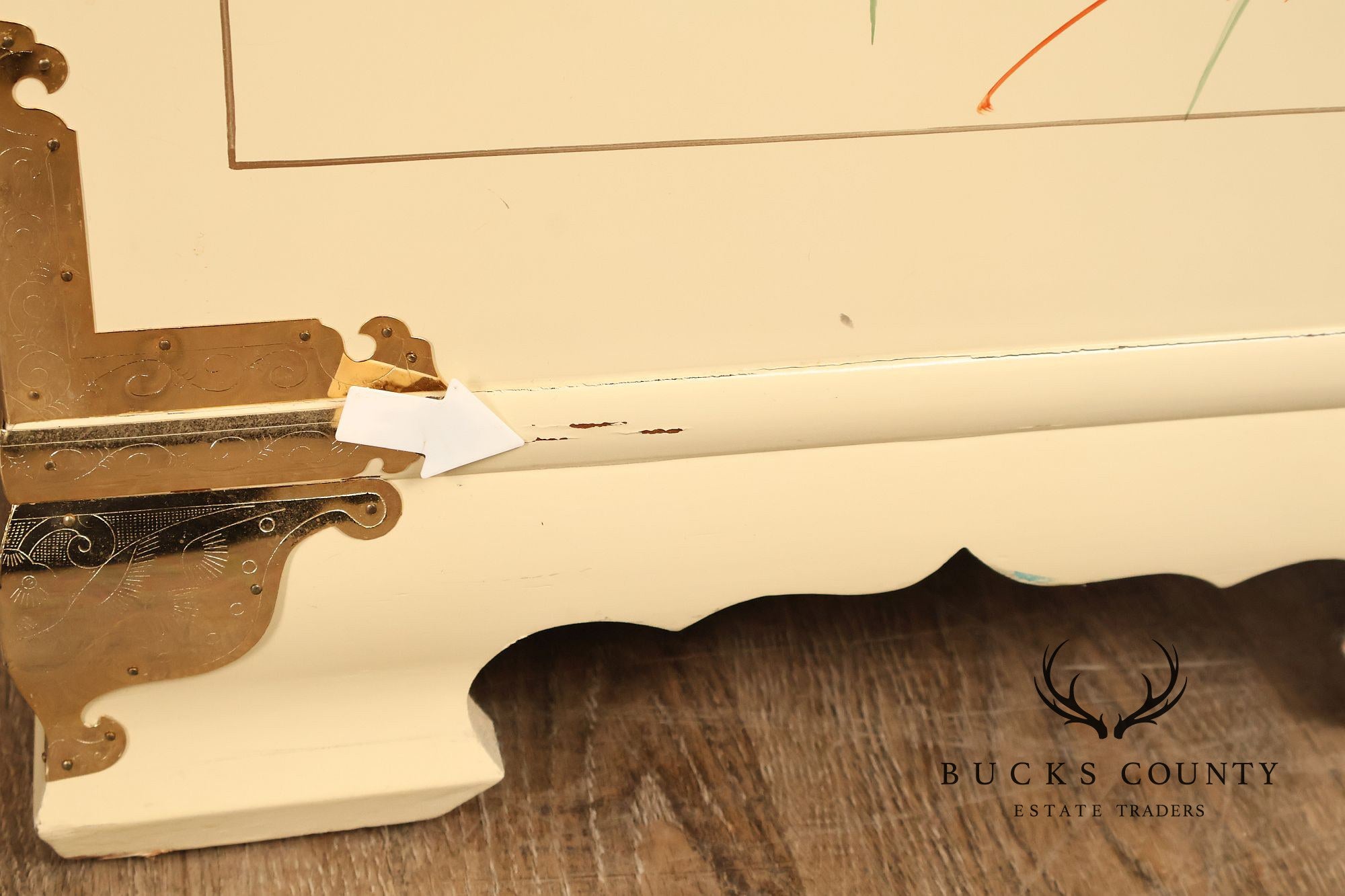 Painted Chinoiserie Style Dresser With Brass Hardware