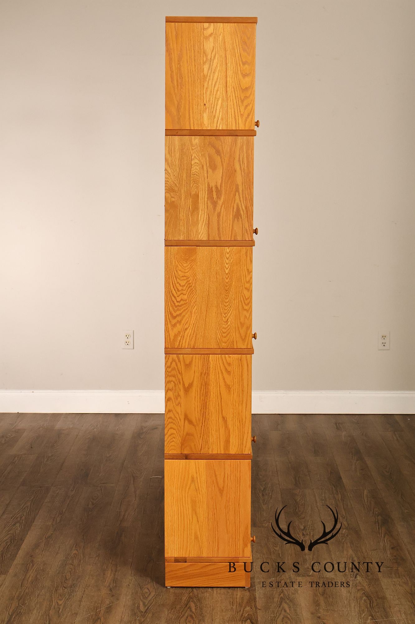 Amish Made Oak Five Stack Barrister Bookcase