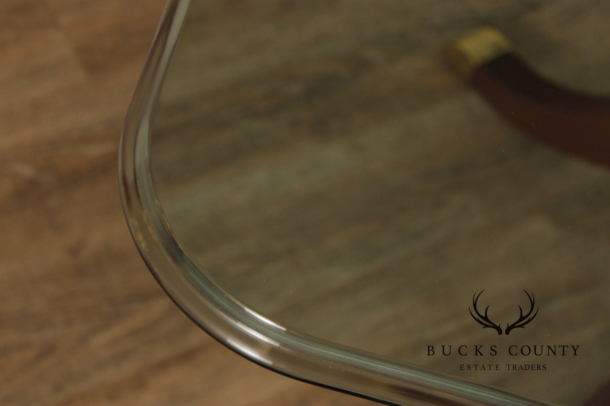 Georgian Style Mahogany Double Pedestal Glass Top Dining Table